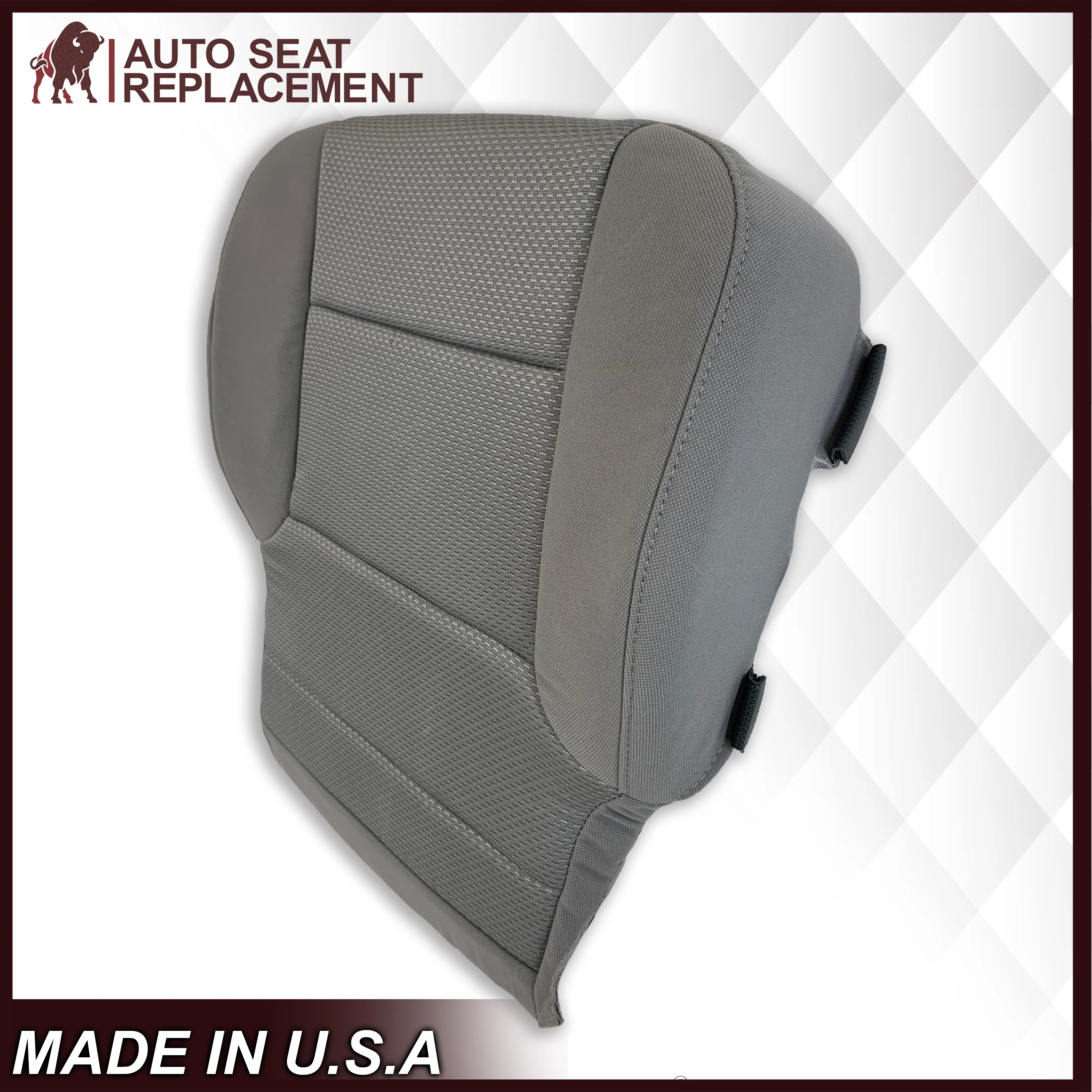 2014-2019 Chevy Silverado & GMC Sierra Cloth Fabric Seat Cover Replacement in Dune Tan OR Dark Ash Gray - Image 18