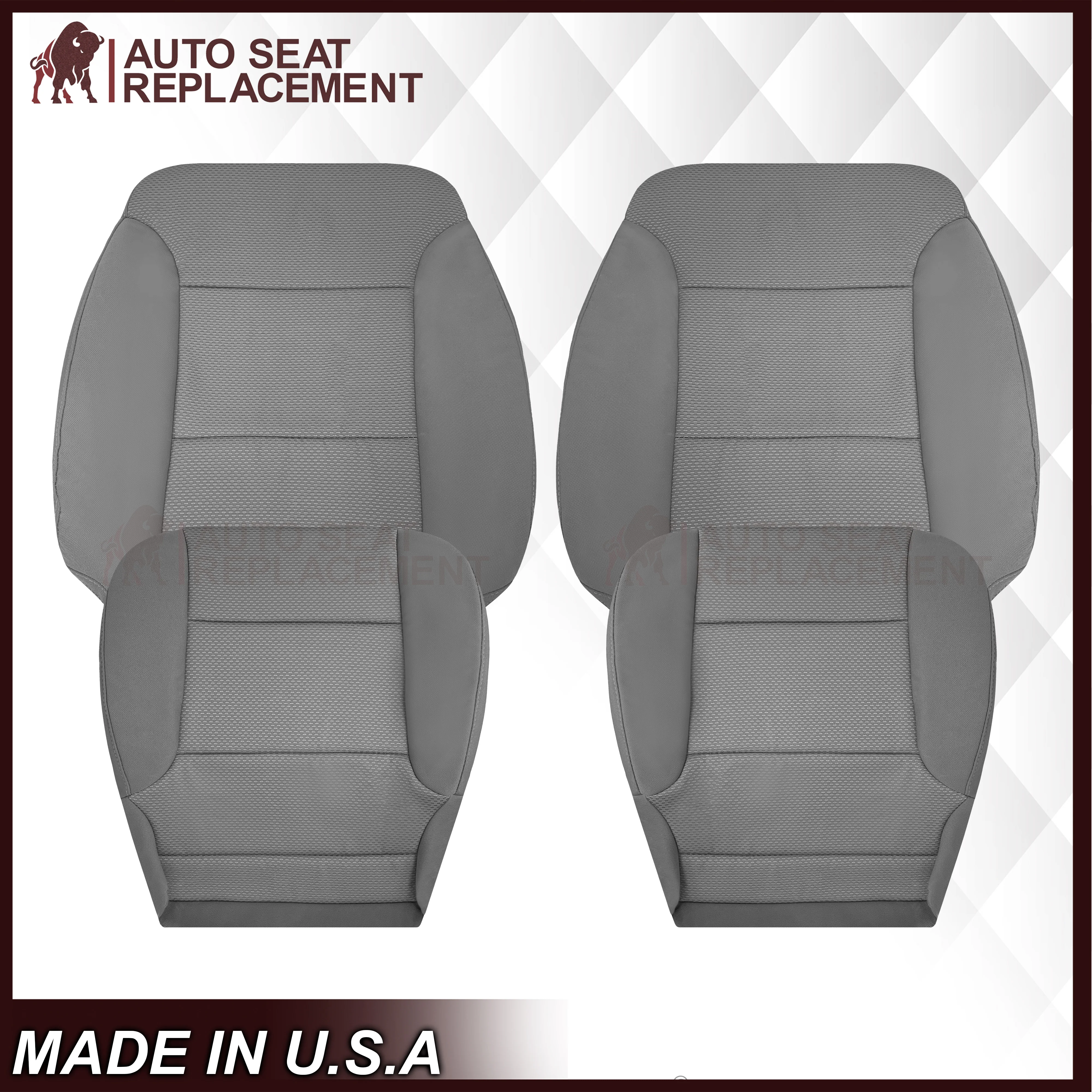 2014-2019 Chevy Silverado LS LT Z71 Replacement Cloth Seat Cover: Gray - Image 21