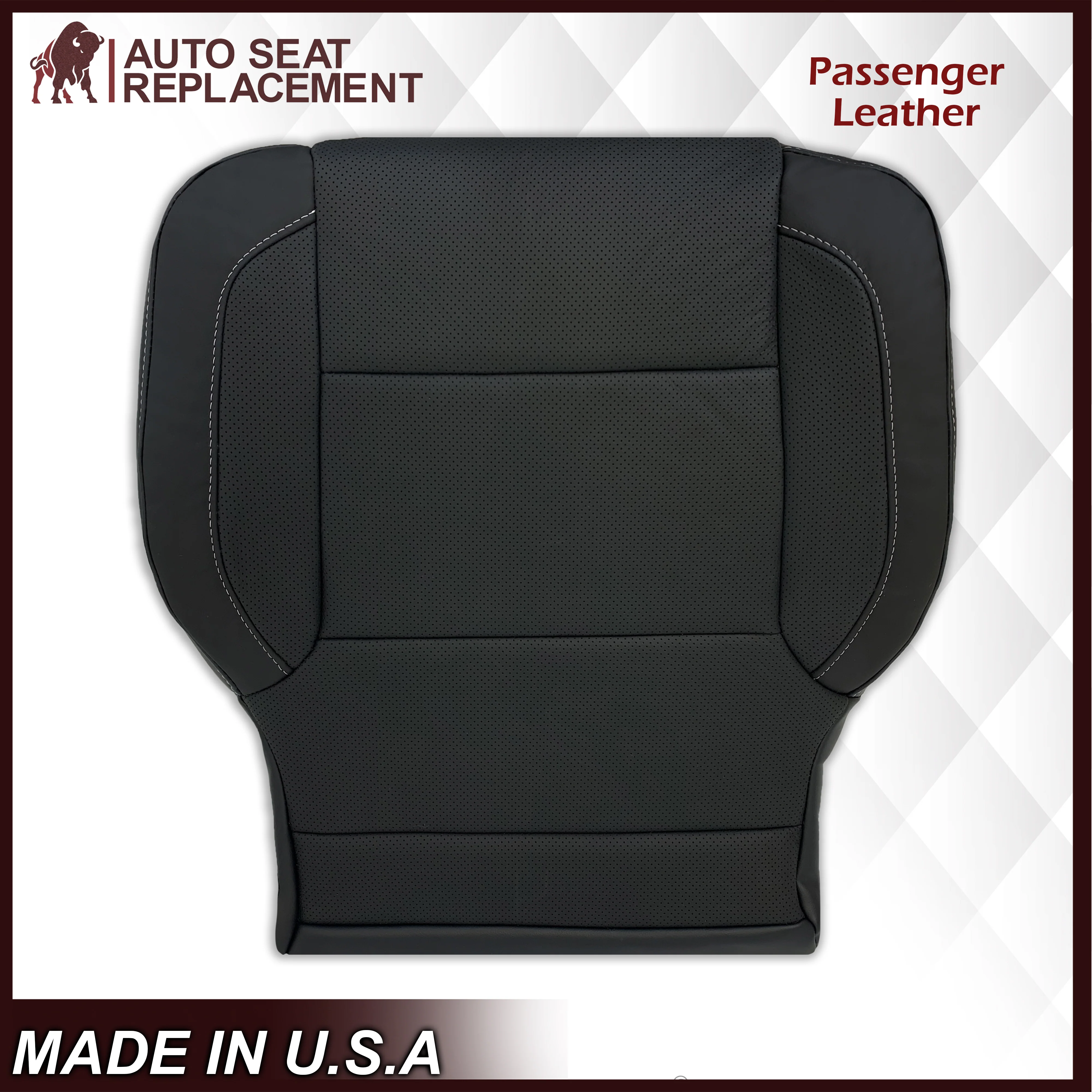 2014-2019 Chevy Silverado Tahoe Suburban & GMC Yukon PERFORATED Leather Seat Cover Replacement in Black, Gray, or Tan - Image 15