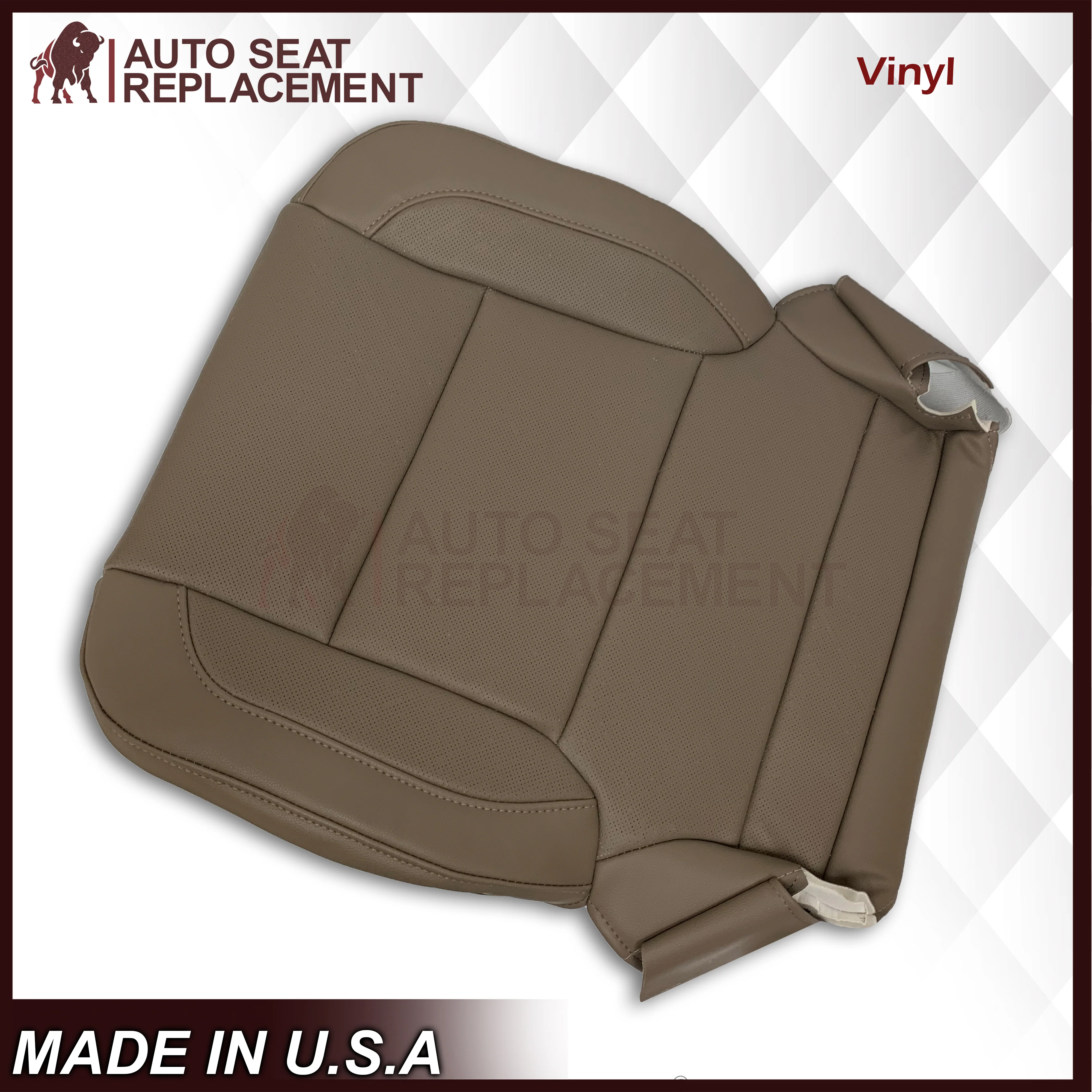 2014-2019 Chevy Silverado Tahoe Suburban & GMC Yukon PERFORATED Leather Seat Cover Replacement in Black, Gray, or Tan - Image 24