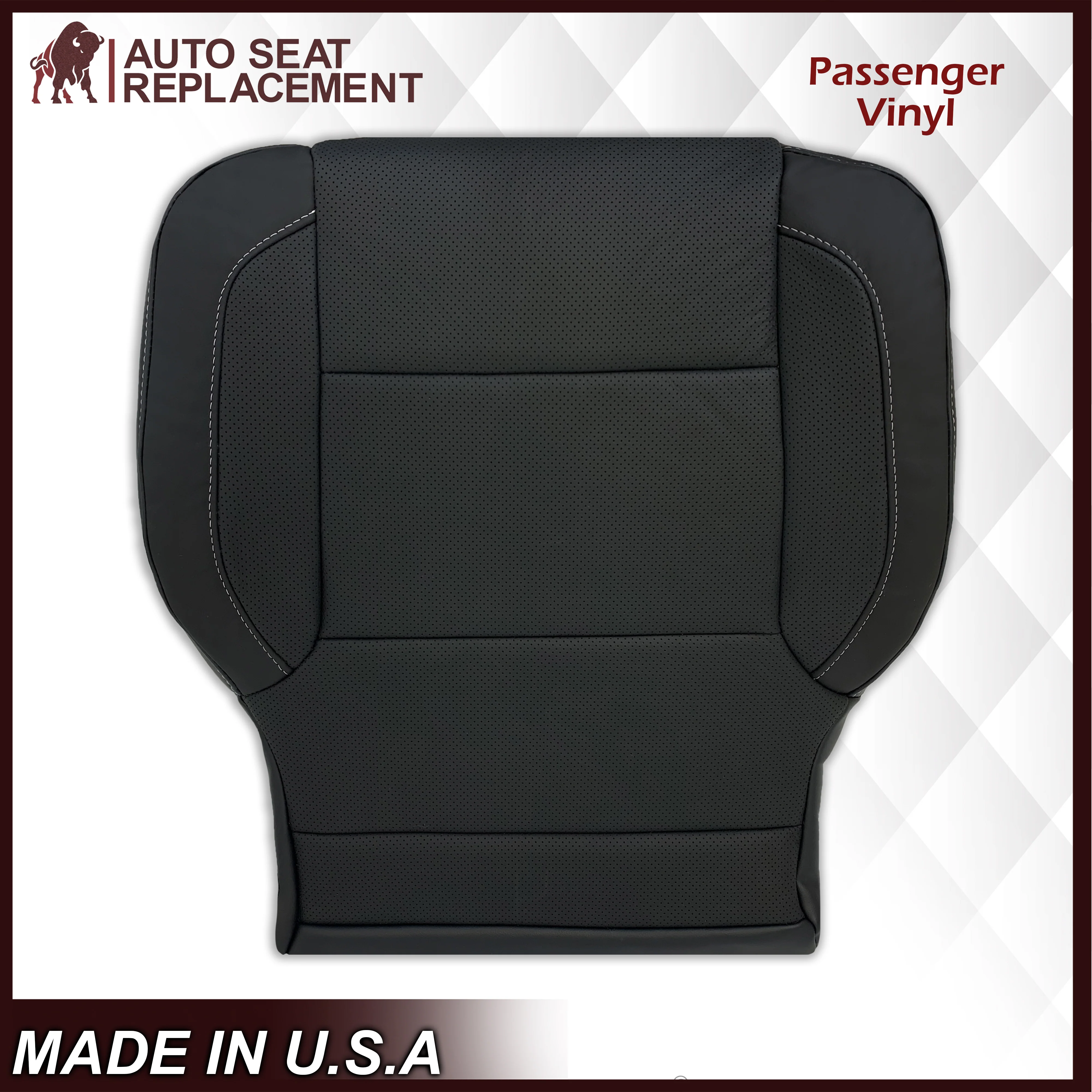 2014-2019 Chevy Silverado Tahoe Suburban & GMC Yukon PERFORATED Leather Seat Cover Replacement in Black, Gray, or Tan - Image 41