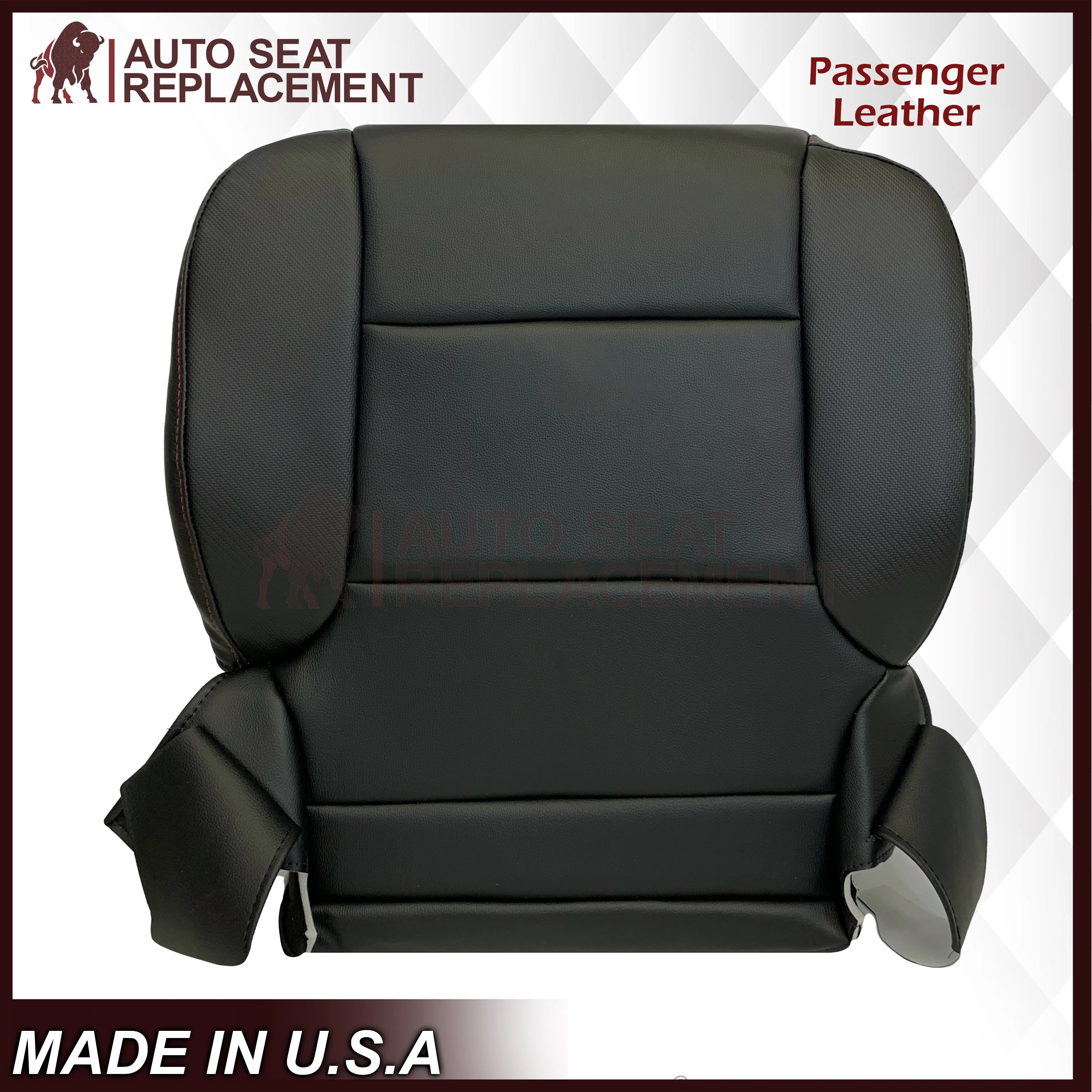 2014 - 2019 GMC Sierra All-Terrain Black Leather Replacement New Front Seat Covers - Image 12
