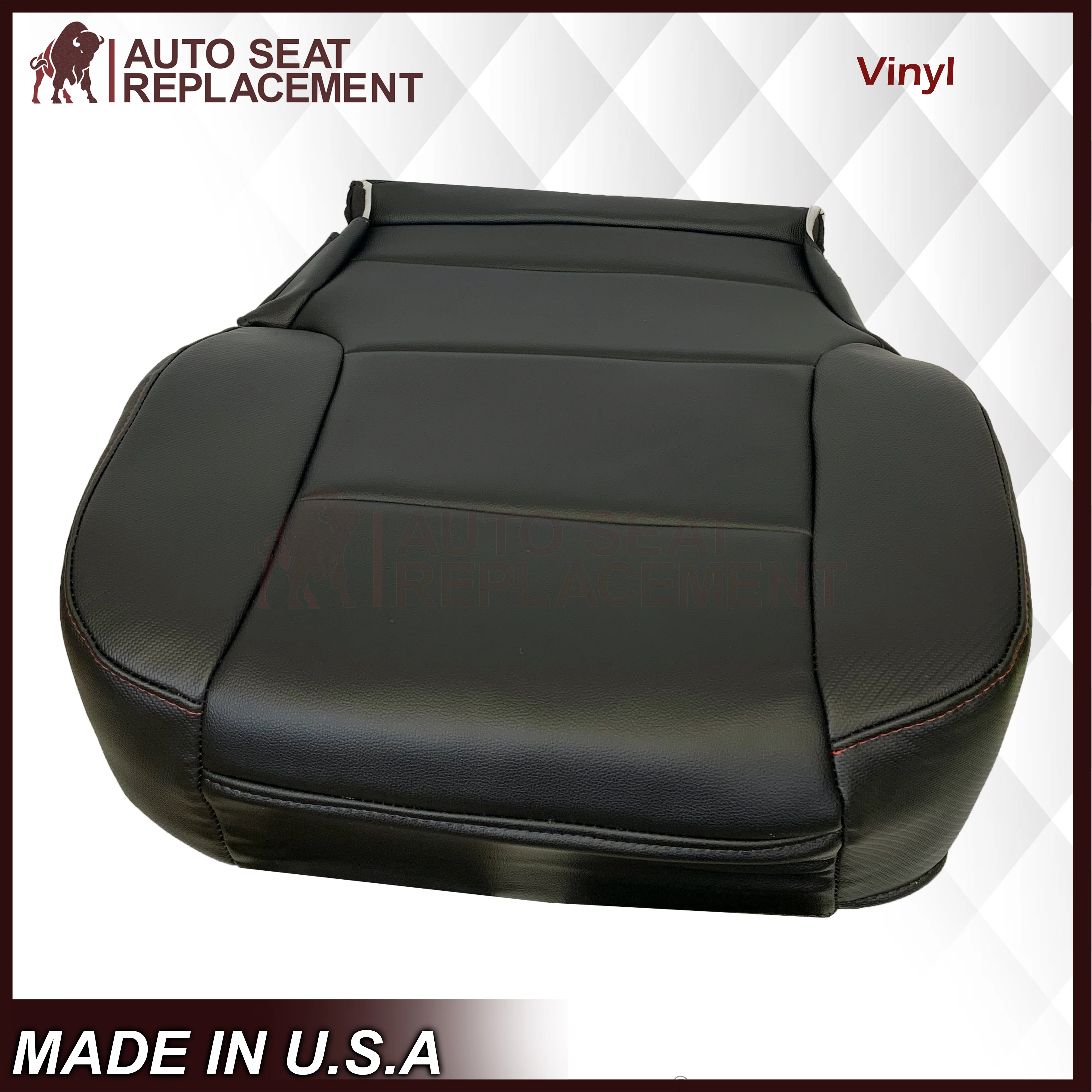 2014 - 2019 GMC Sierra All-Terrain Black Leather Replacement New Front Seat Covers - Image 14