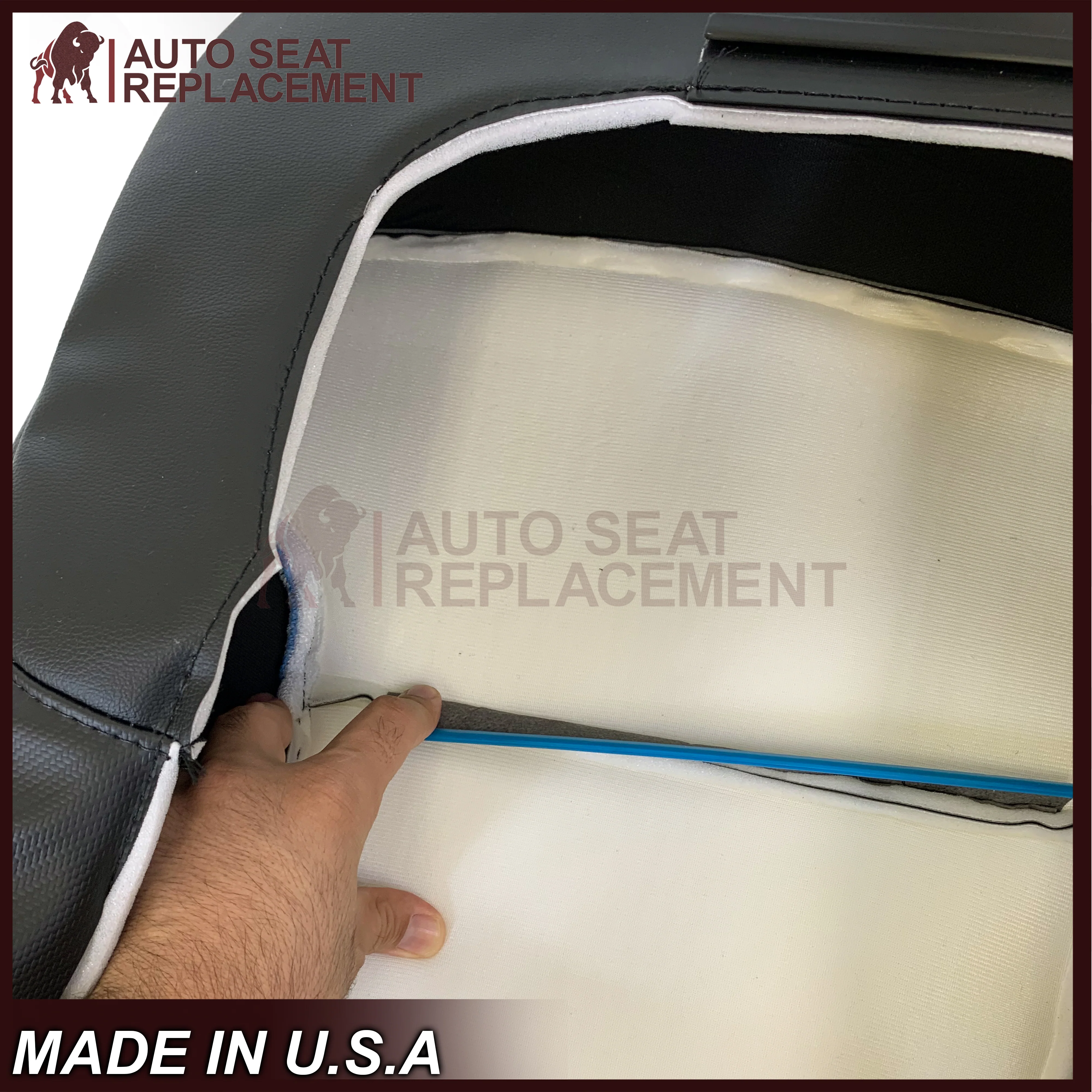 2014 - 2019 GMC Sierra All-Terrain Black Leather Replacement New Front Seat Covers - Image 27
