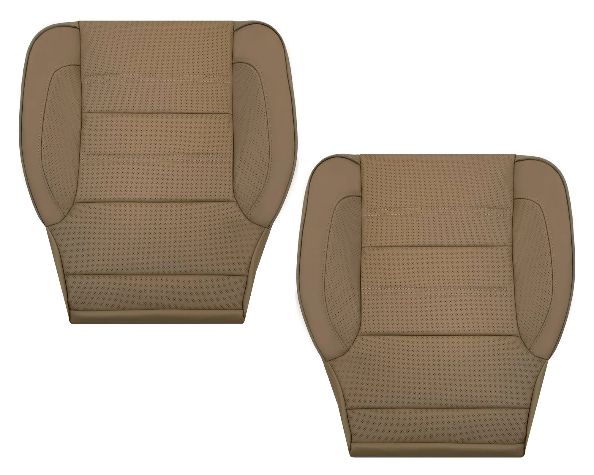 2014-2019 GMC Sierra Denali Perforated Genuine Leather Replacement Seat Cover In Dune Tan - Image 24