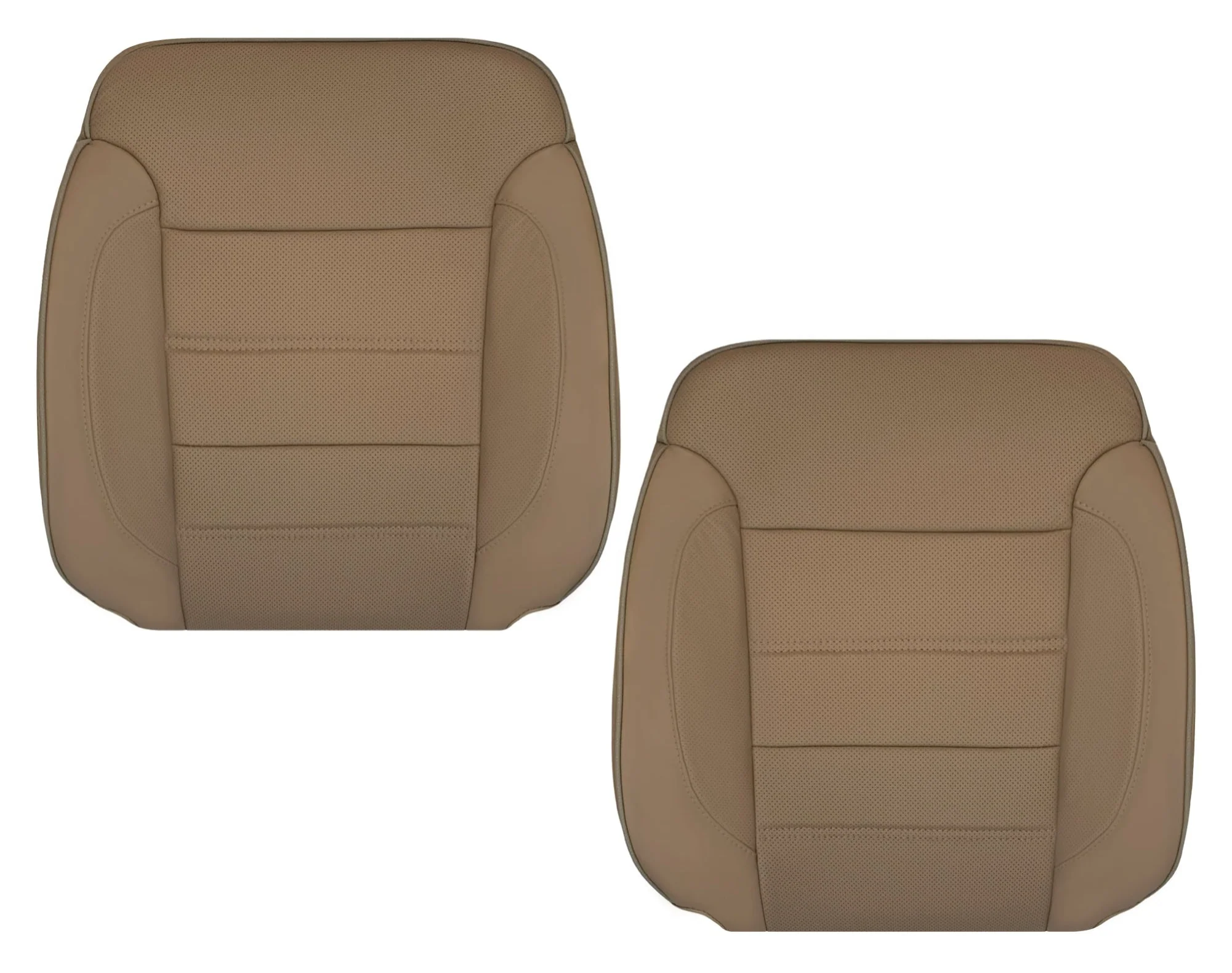 2014-2019 GMC Sierra Denali Perforated Genuine Leather Replacement Seat Cover In Dune Tan - Image 28