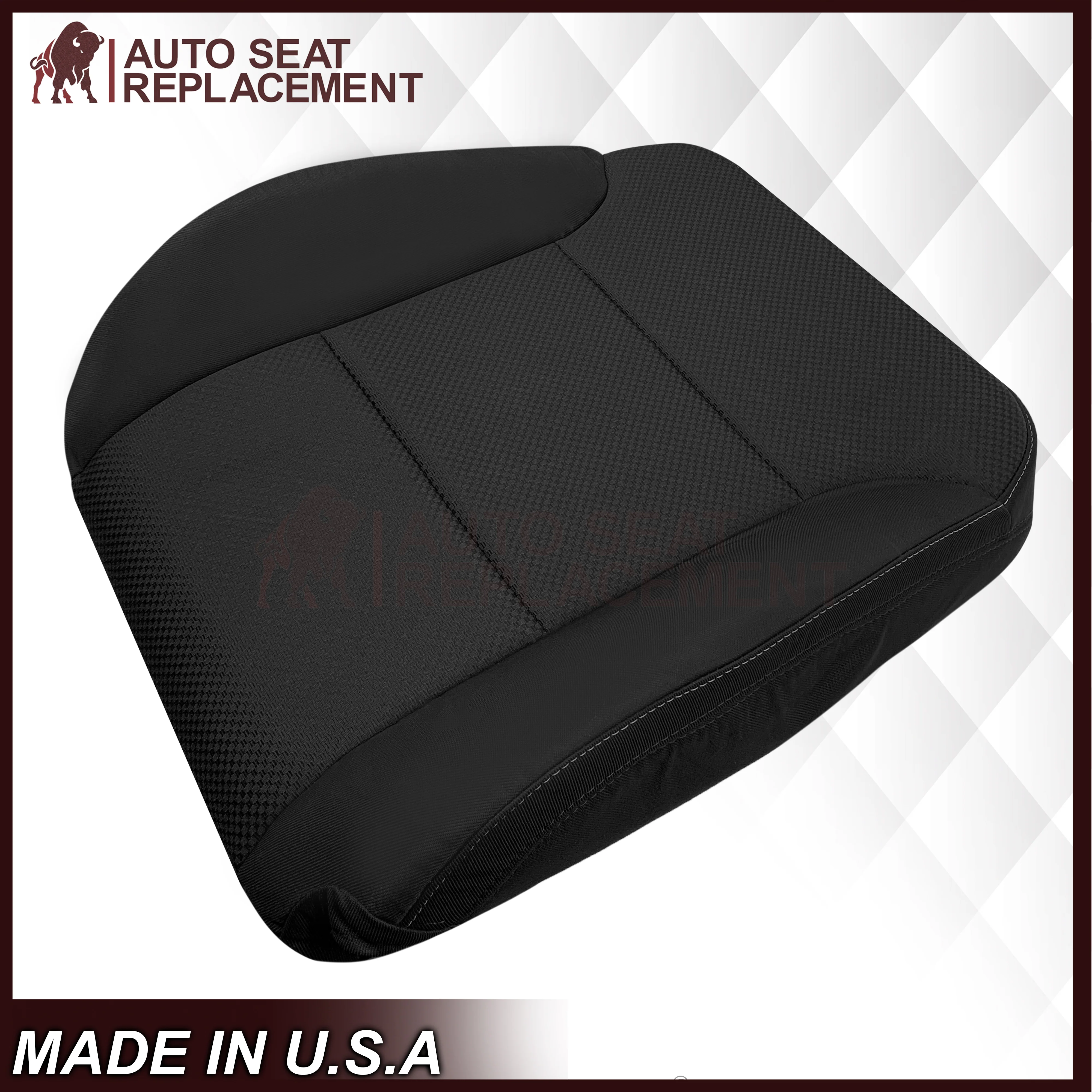 2014-2019 GMC Sierra W/T Base Work Truck Replacement Cloth Seat Cover: Black - Image 21