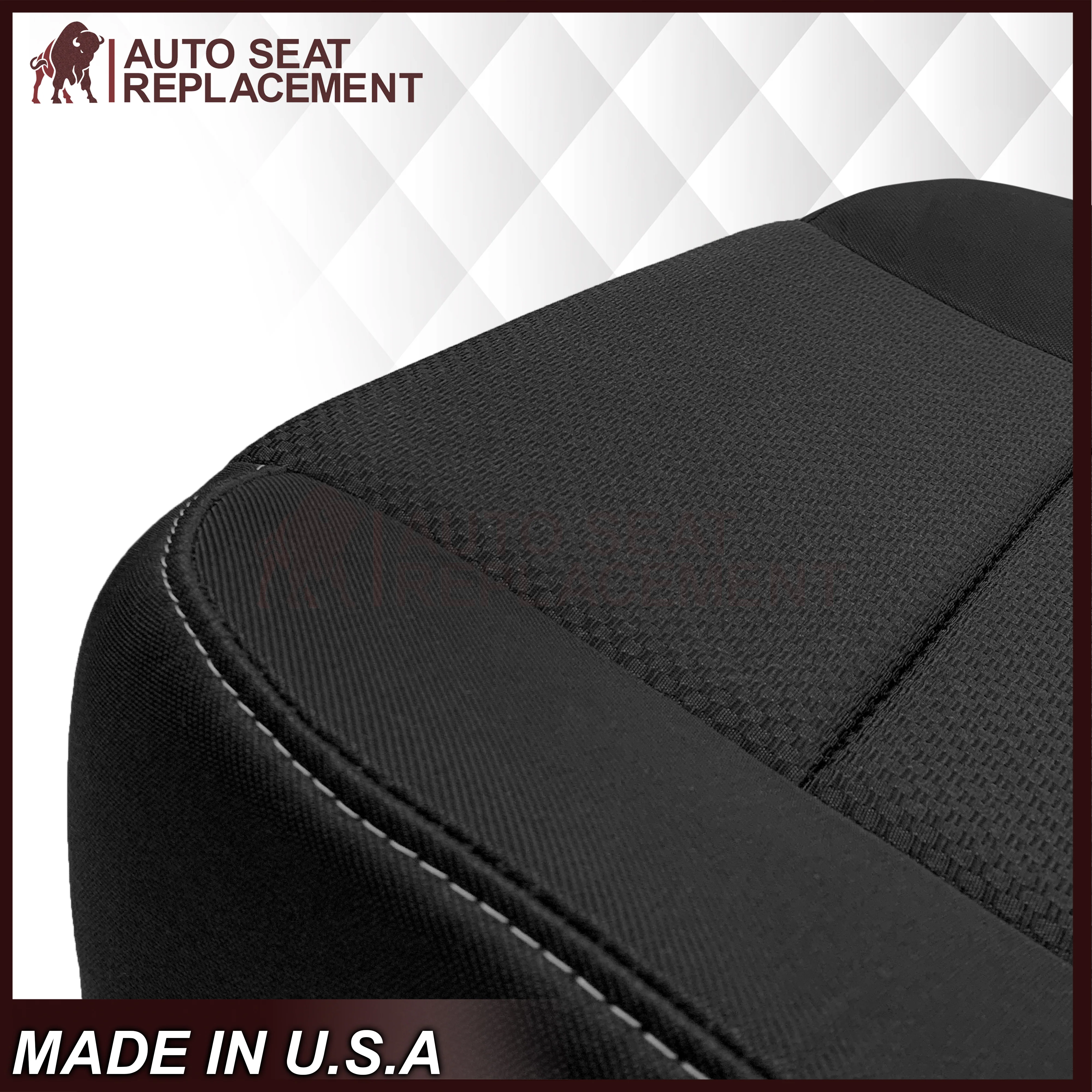 2014-2019 GMC Sierra W/T Base Work Truck Replacement Cloth Seat Cover: Black - Image 3