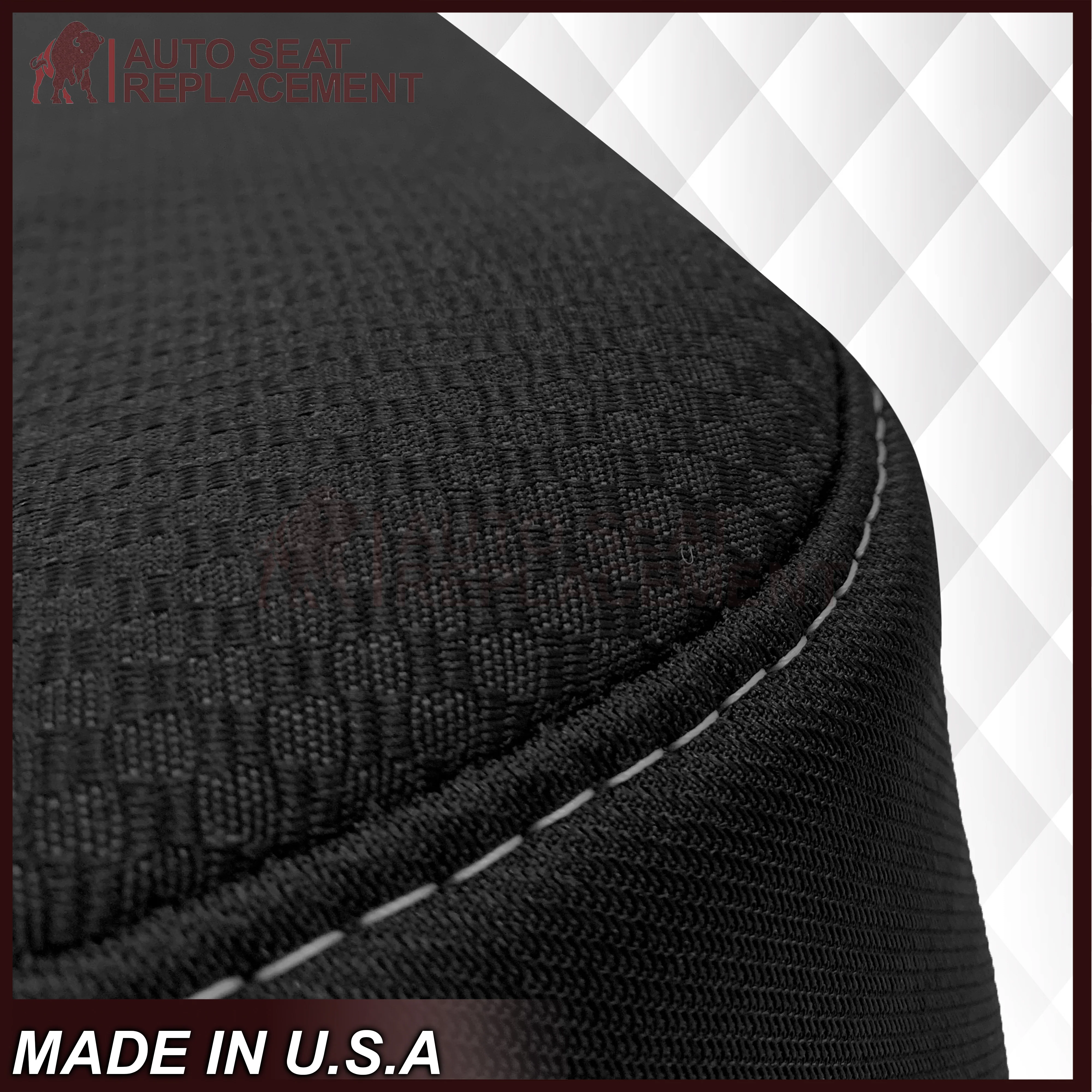 2014-2019 GMC Sierra W/T Base Work Truck Replacement Cloth Seat Cover: Black - Image 4