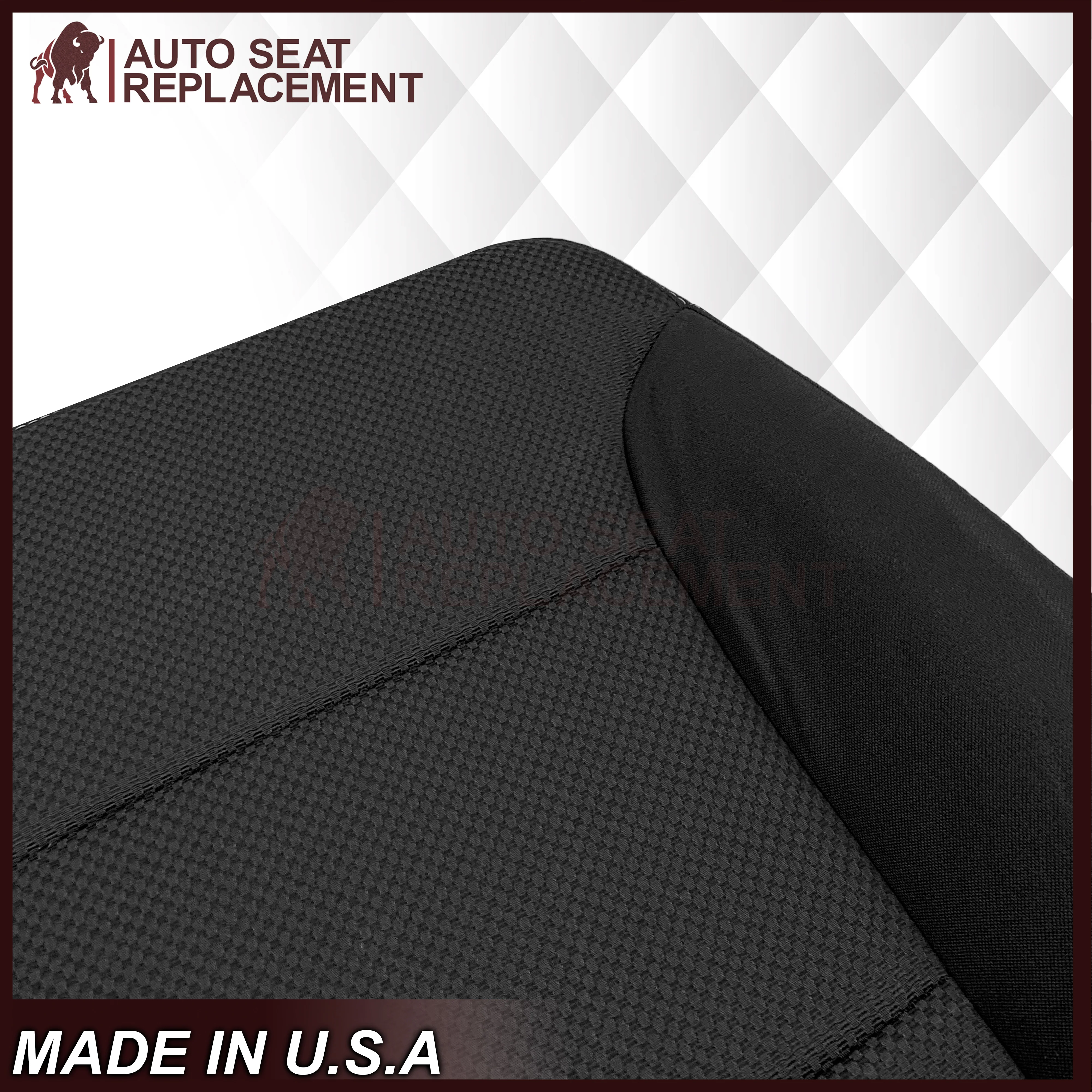 2014-2019 GMC Sierra W/T Base Work Truck Replacement Cloth Seat Cover: Black - Image 6