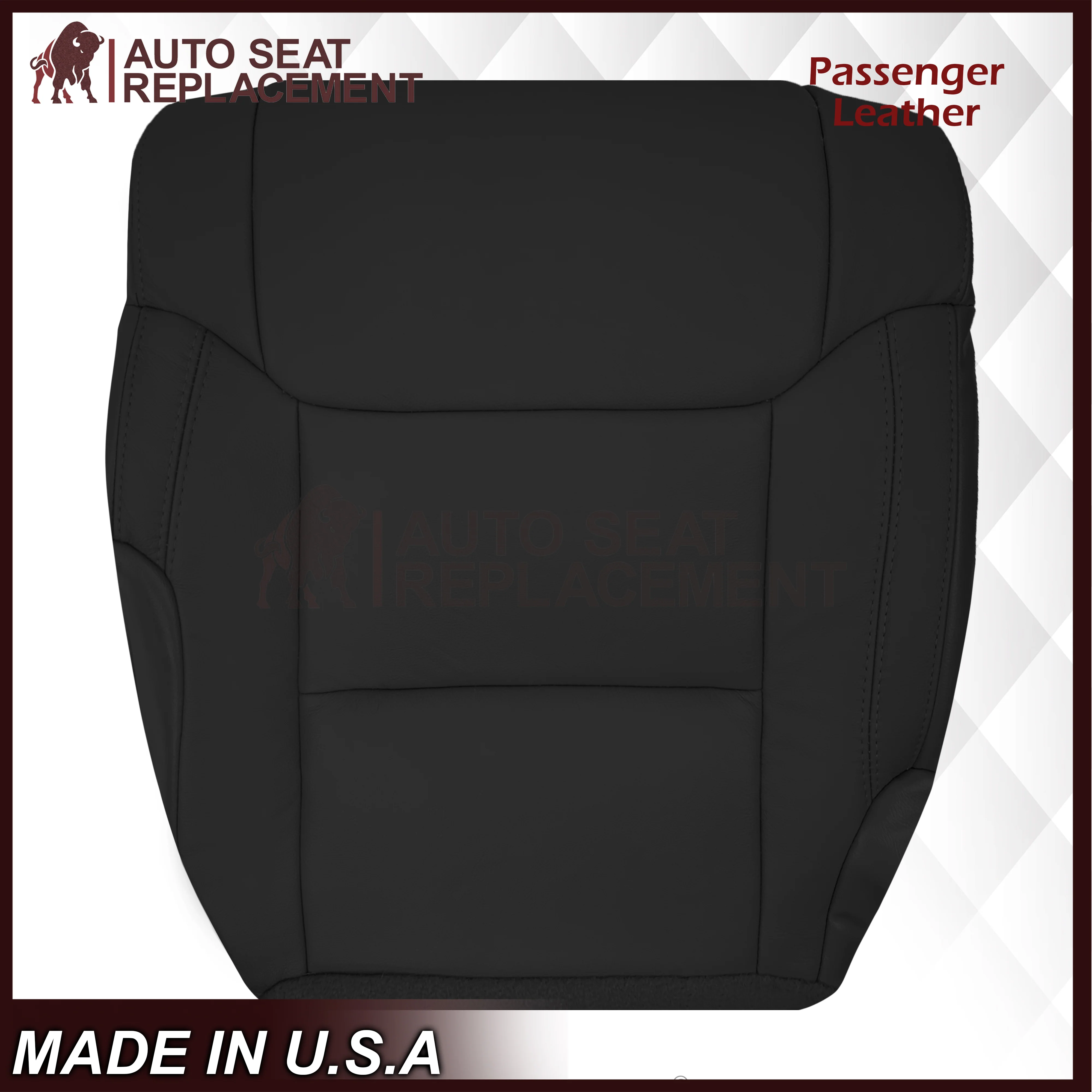 2014-2021 Toyota Tundra Driver OR Passenger Side Replacement Leather OR Synthetic Leather Seat Cover: Black - Image 6