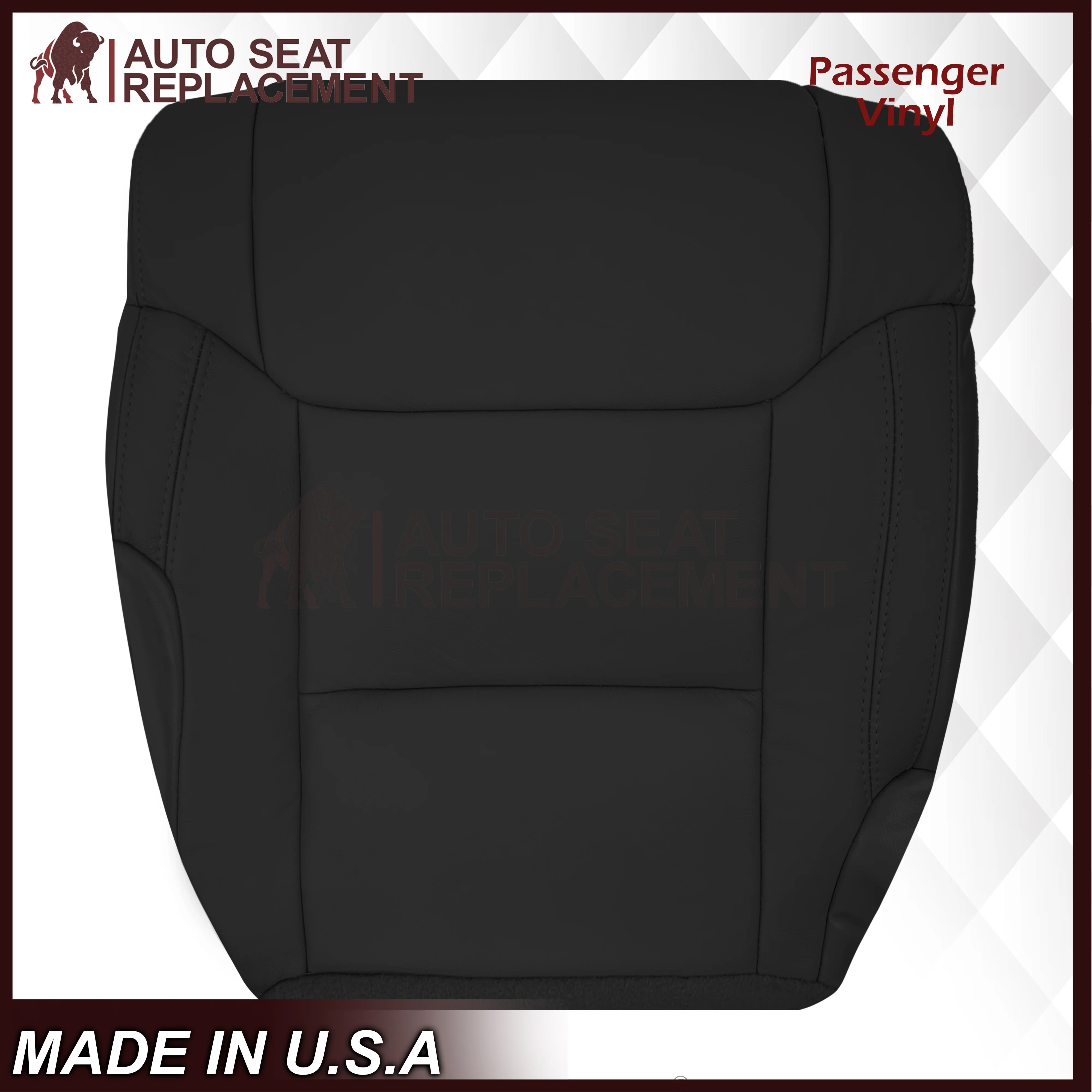 2014-2021 Toyota Tundra Driver OR Passenger Side Replacement Leather OR Synthetic Leather Seat Cover: Black - Image 7