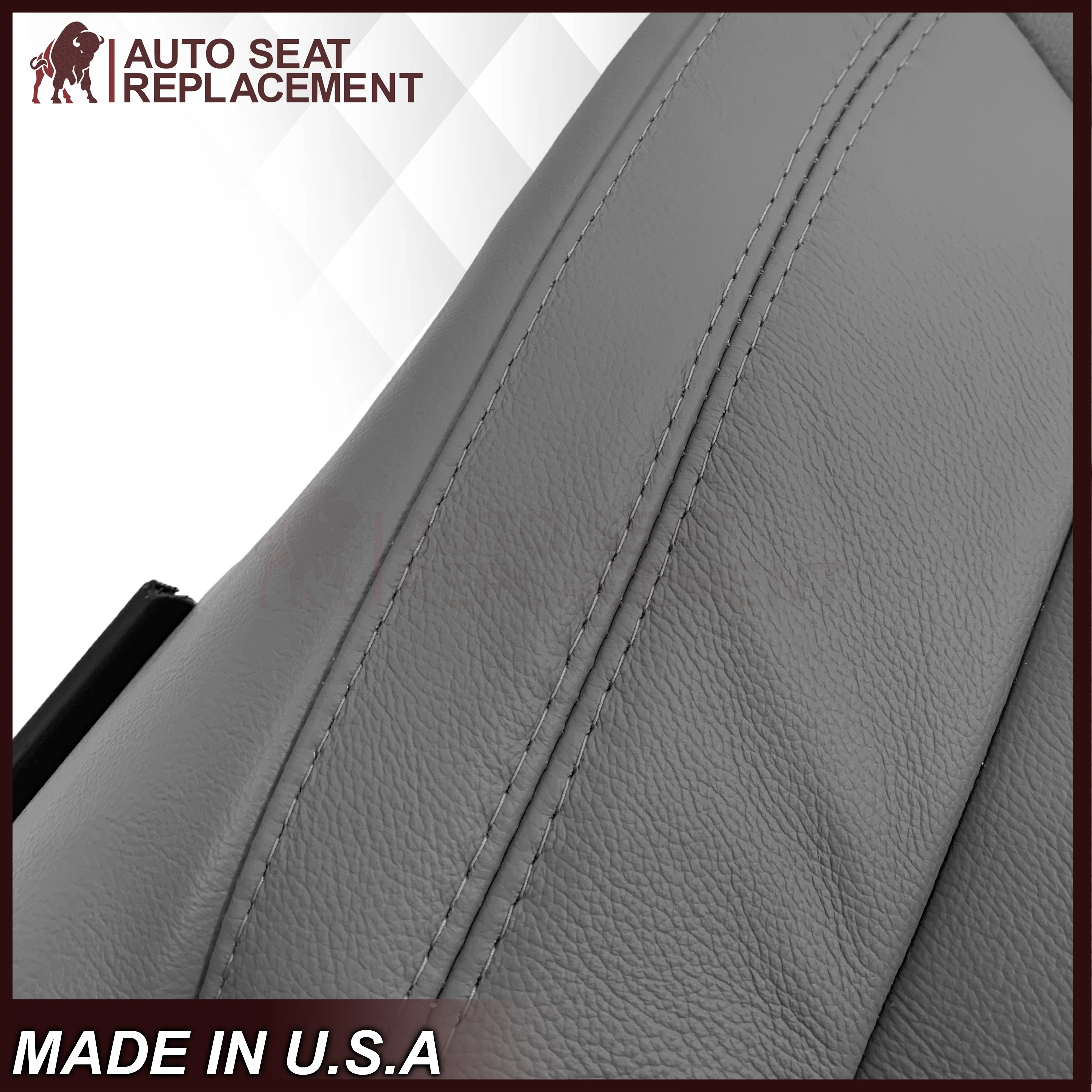 2014-2021 Toyota Tundra Work Truck Driver OR Passenger Side Replacement Leather OR Synthetic Leather Seat Cover: Gray - Image 15
