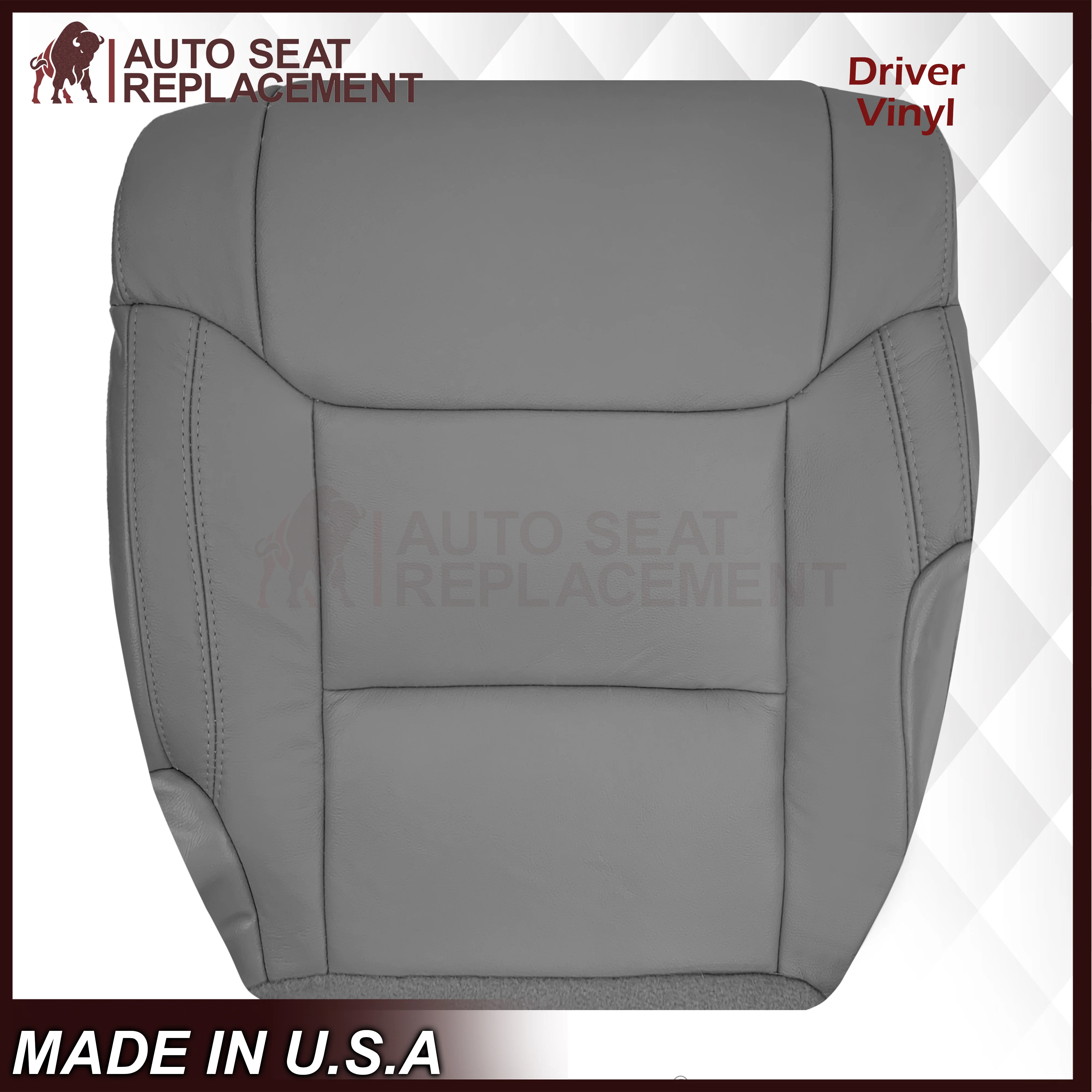 2014-2021 Toyota Tundra Work Truck Driver OR Passenger Side Replacement Leather OR Synthetic Leather Seat Cover: Gray - Image 7