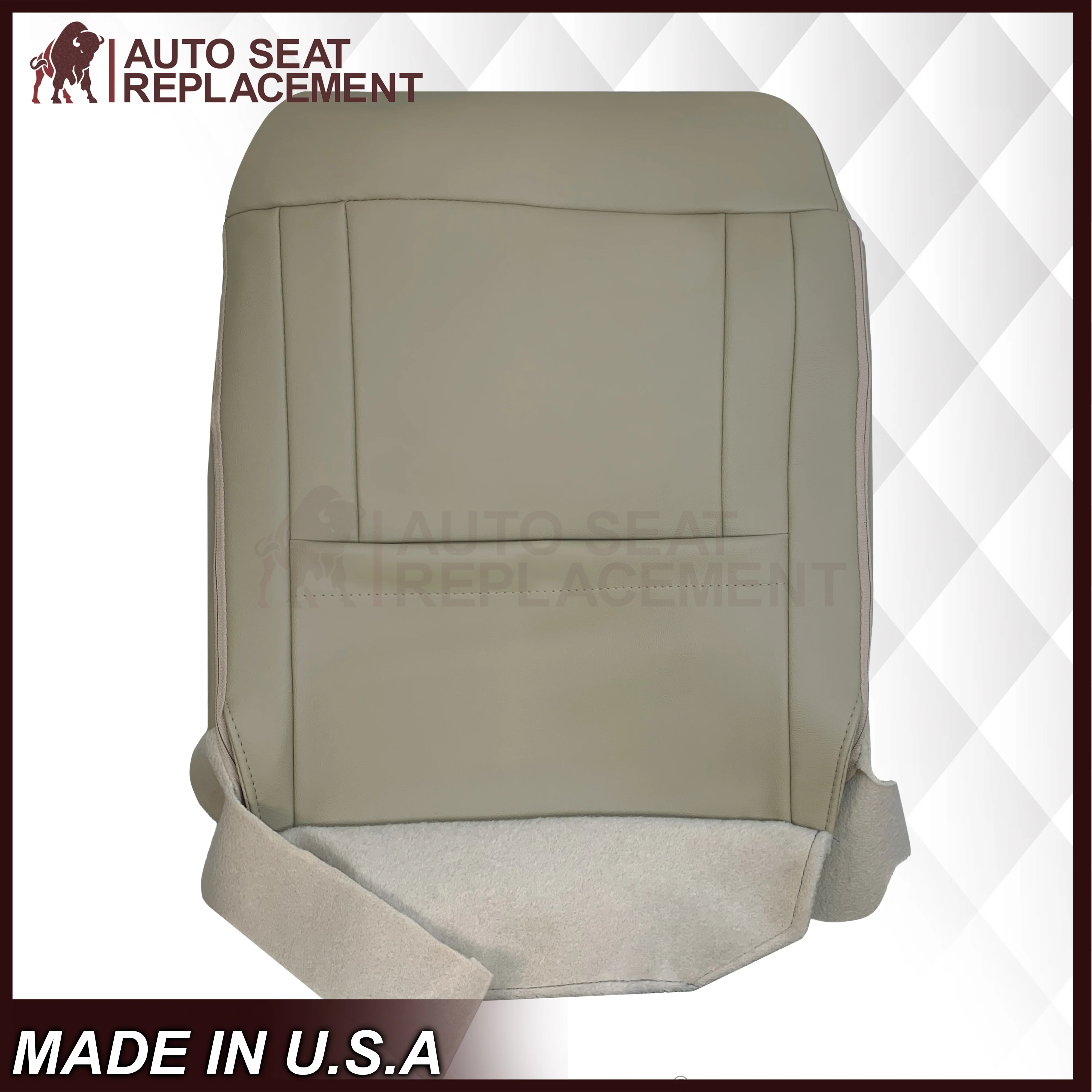 2015-2017 Ford F-150 Lariat Light Cashmere Tan Replacement Seat Covers in Genuine Leather or Synthetic Leather: Choose your pieces - Image 14