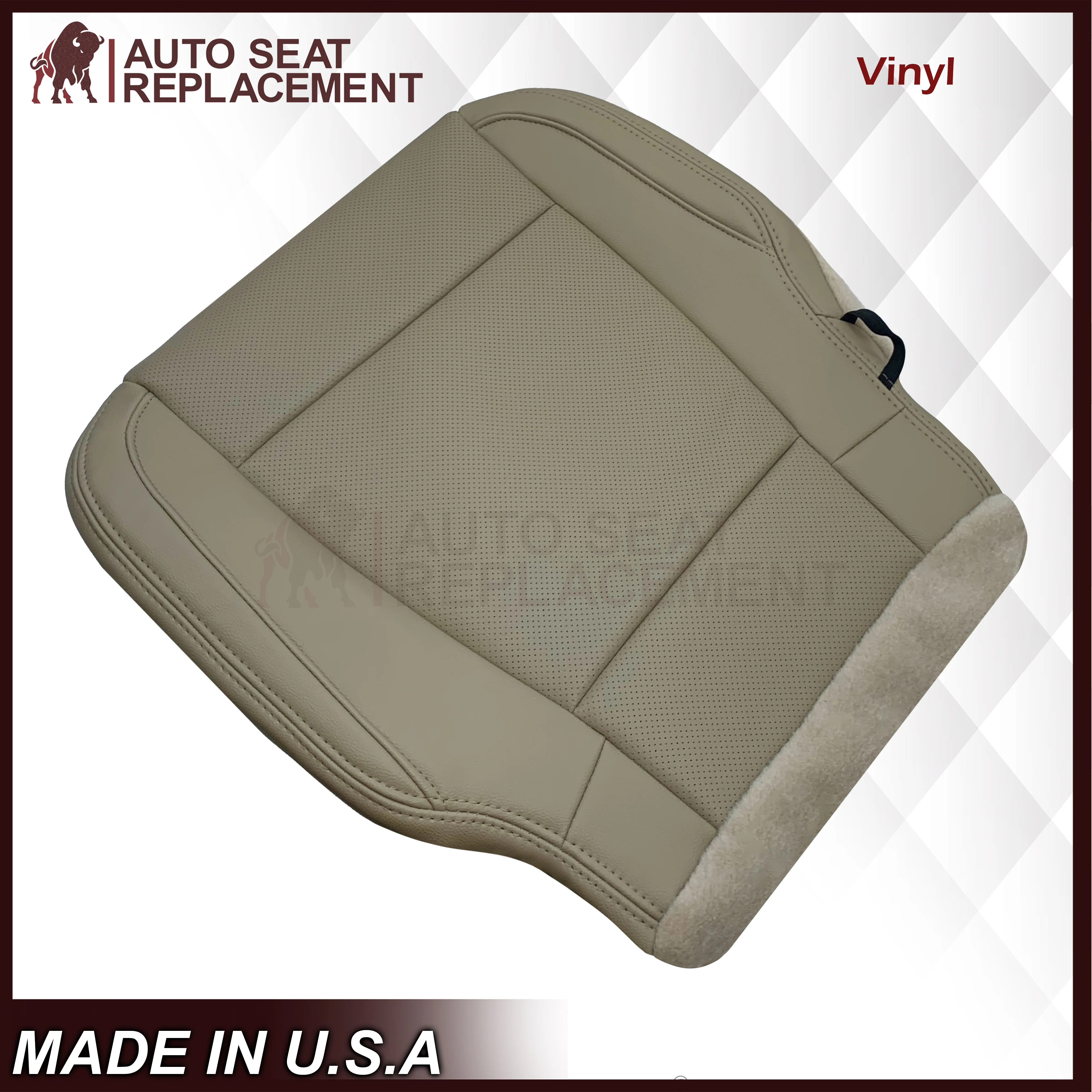 2015-2017 Ford F-150 Lariat Light Cashmere Tan Replacement Seat Covers in Genuine Leather or Synthetic Leather: Choose your pieces - Image 16