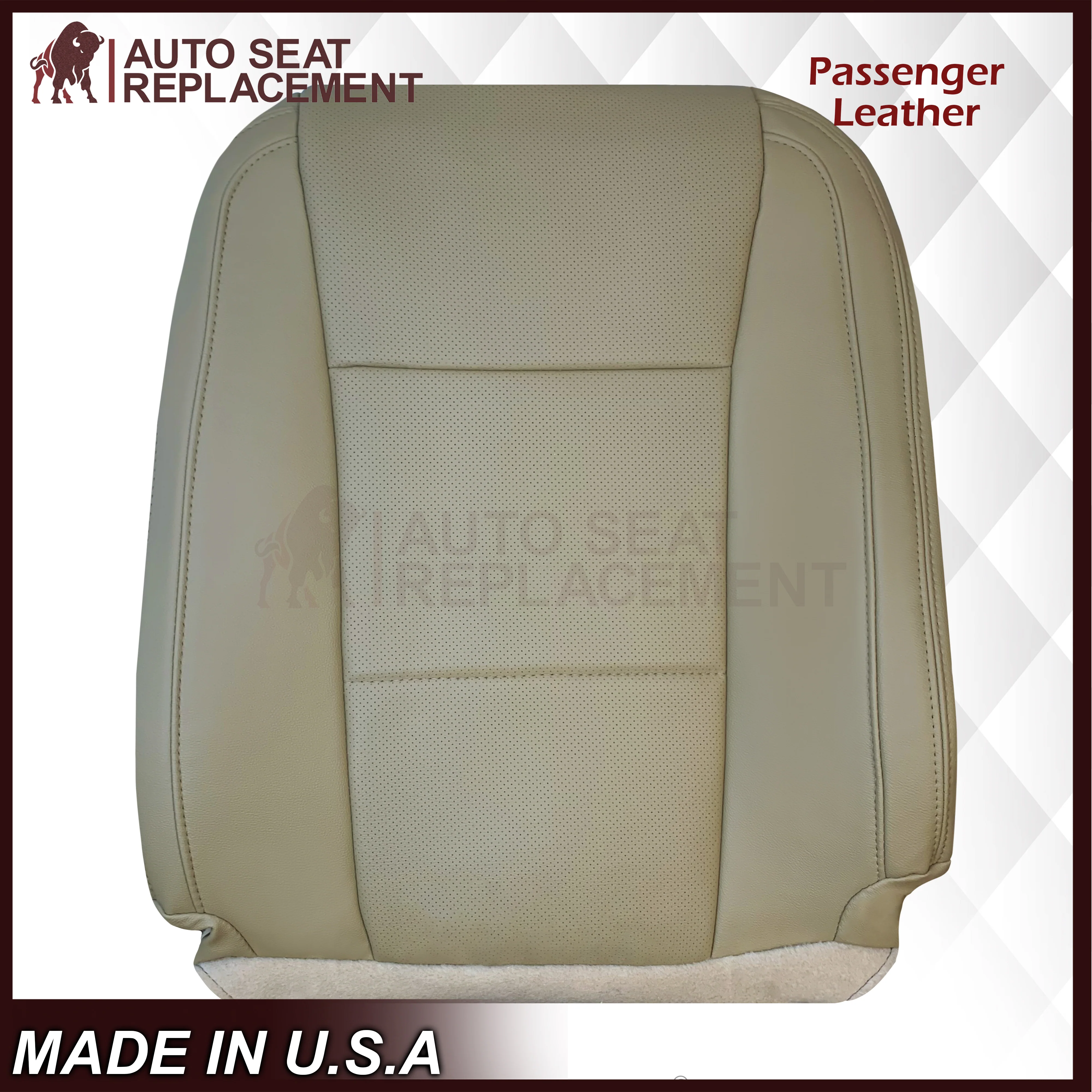 2015-2017 Ford F-150 Lariat Light Cashmere Tan Replacement Seat Covers in Genuine Leather or Synthetic Leather: Choose your pieces - Image 25
