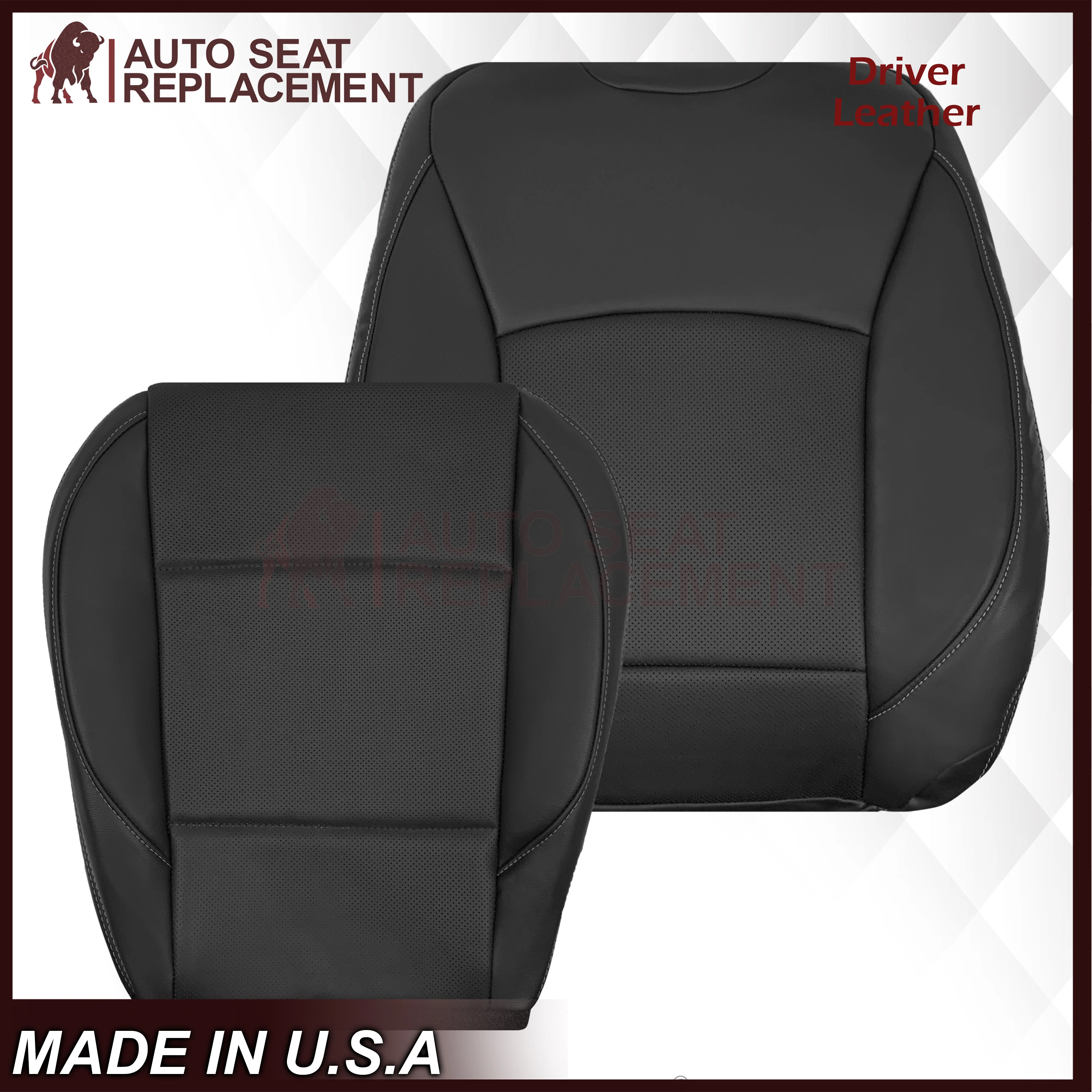 2015-2019 Subaru Outback LIMITED Replacement Leather Seat Covers: Perforated, Black - Image 4