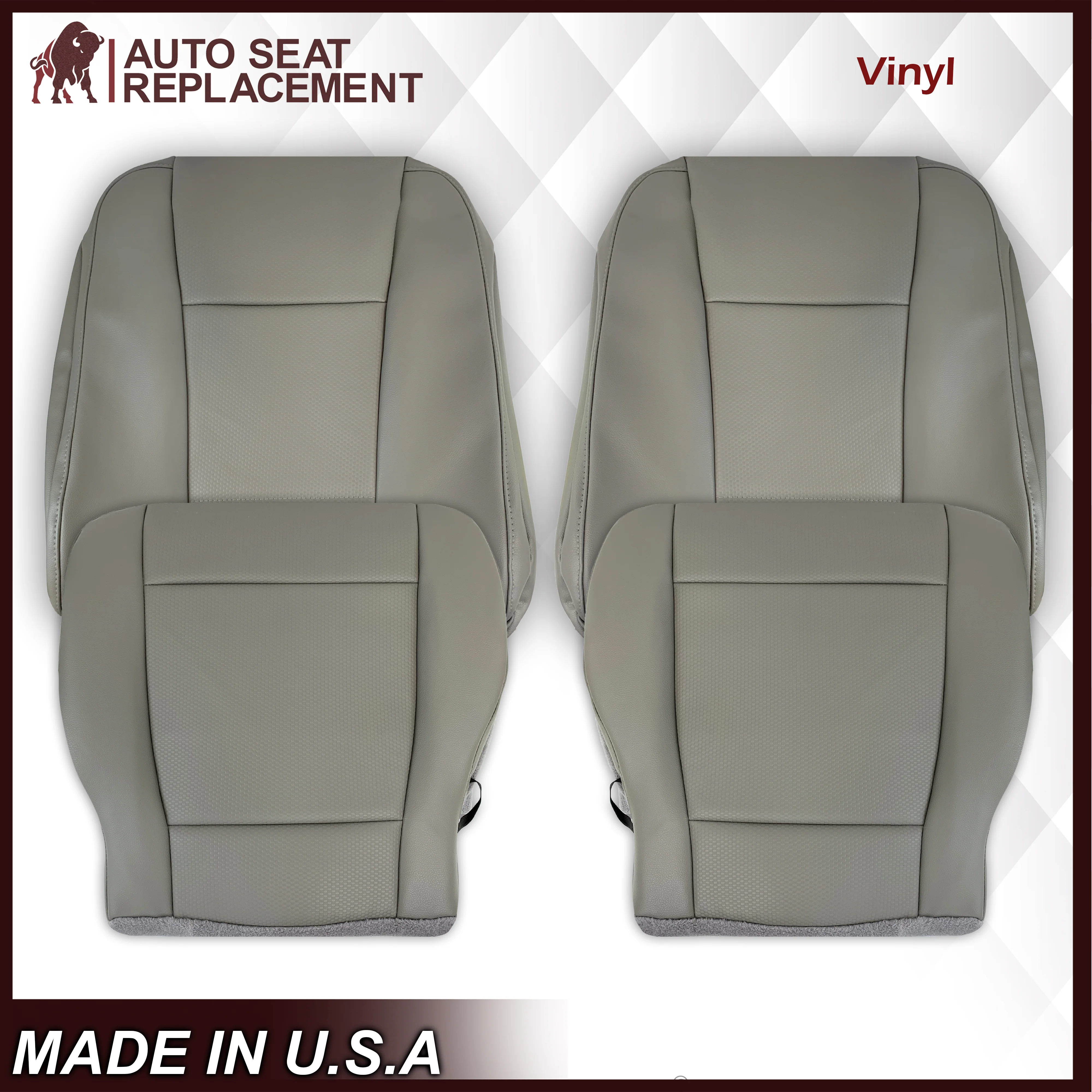 2015-2020 Ford F150 XL STX Work-Truck Base W/T Single-Cab Gray Seat Covers - Image 2