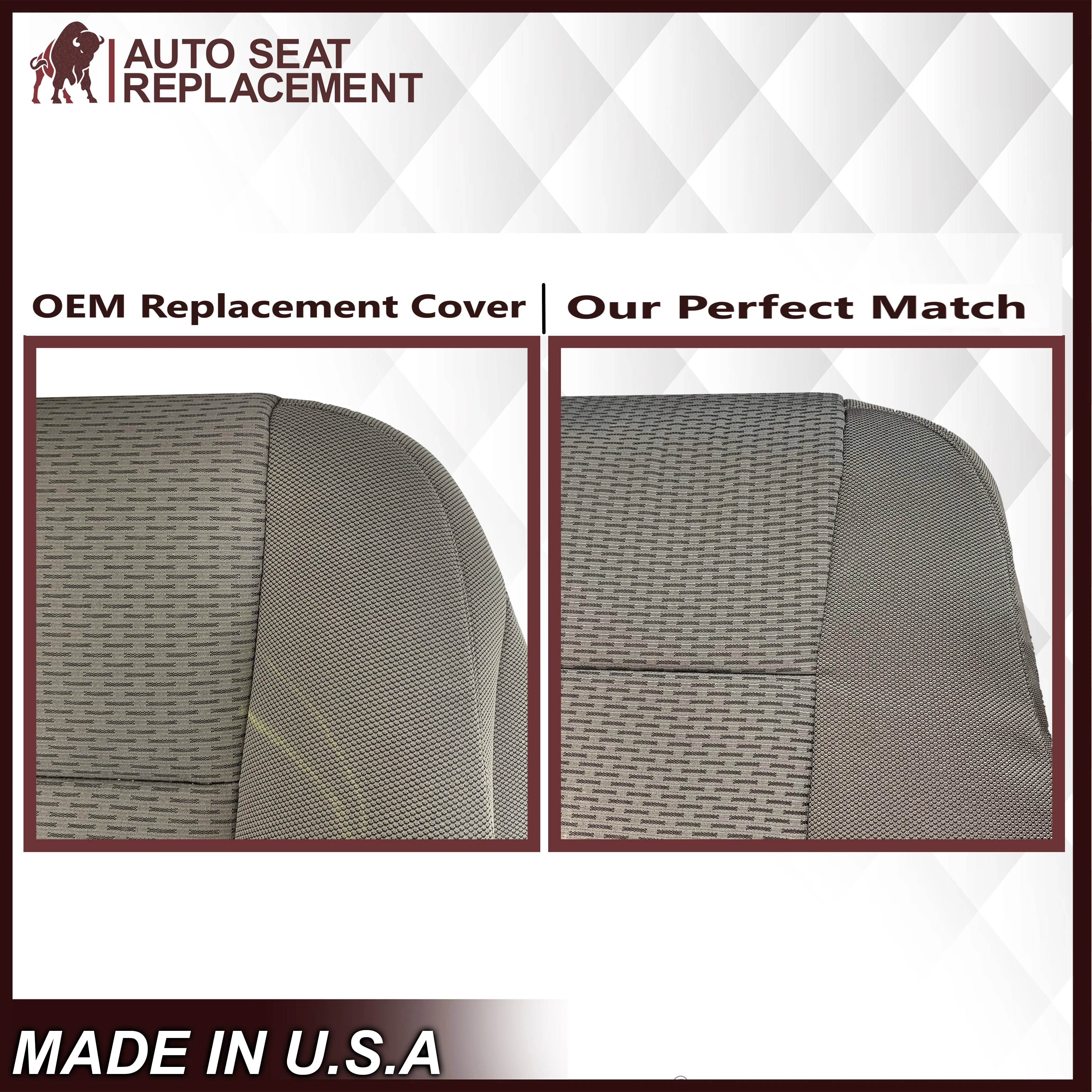 2015-2020 Ford F150 XLT GRAY Cloth Seat Cover Replacement - Image 16