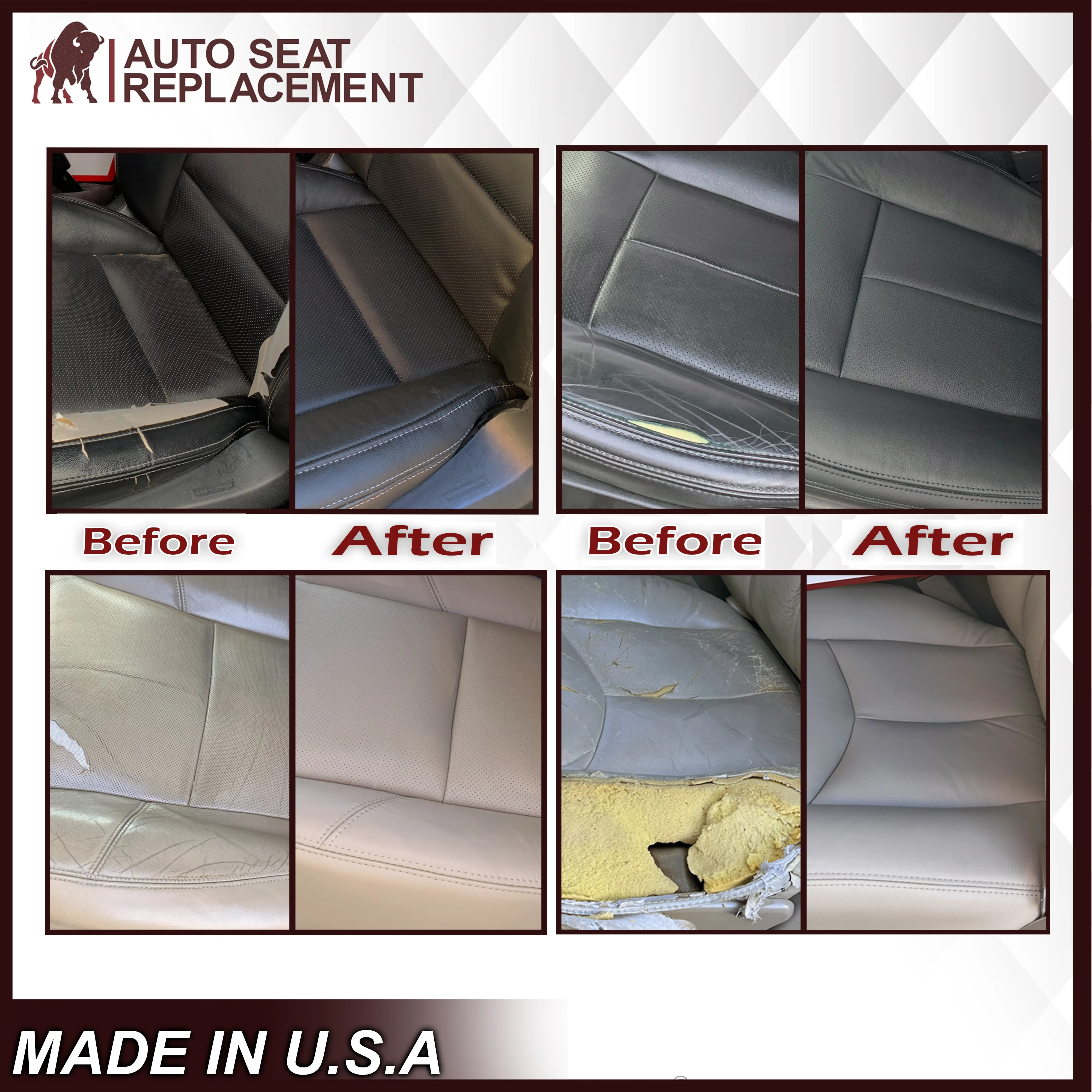 2015-2020 Ford F150 XLT GRAY Cloth Seat Cover Replacement - Image 17