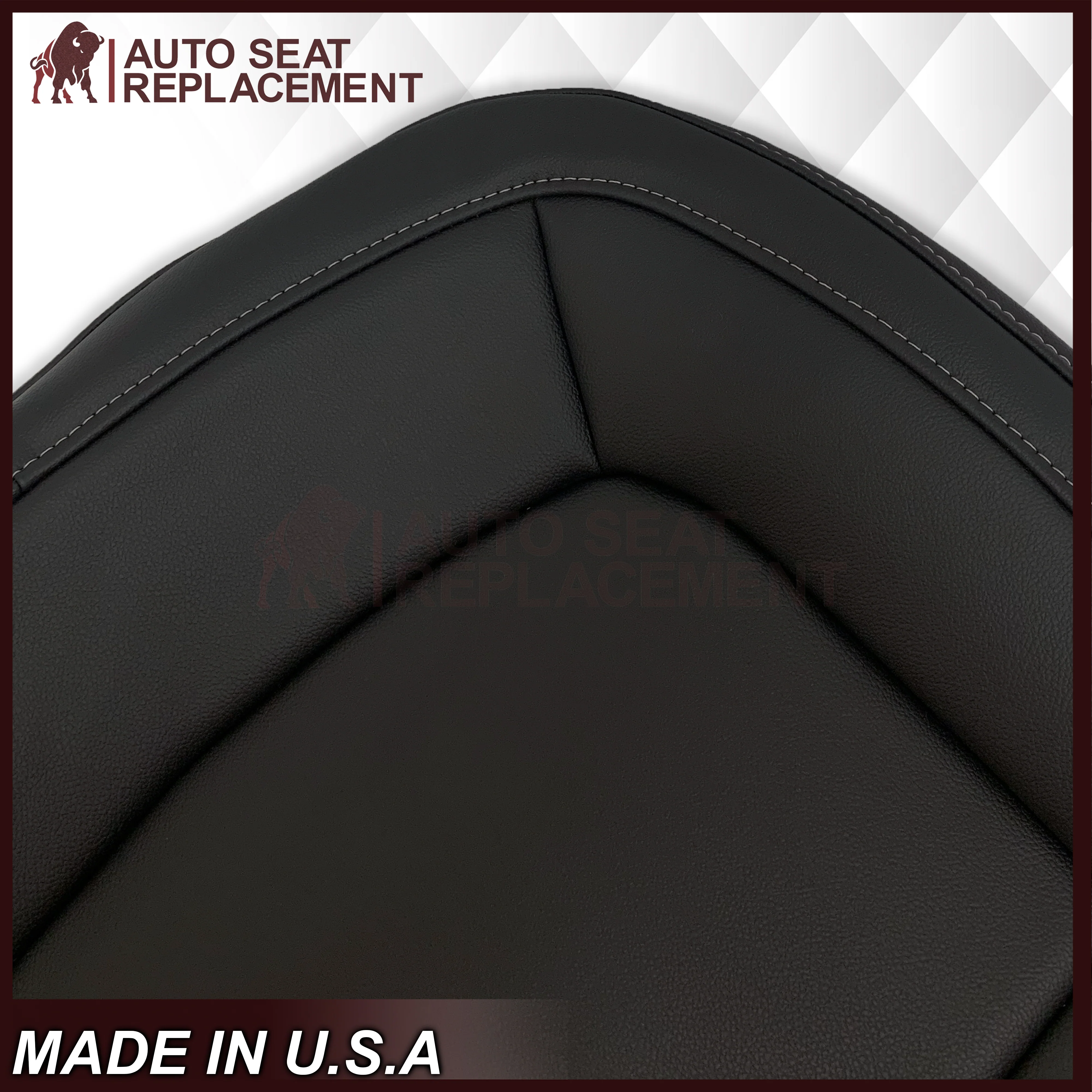 2015-2022 GMC Canyon Bottom Seat Covers Black: Choose In Genuine Leather OR Synthetic Leather - Image 13
