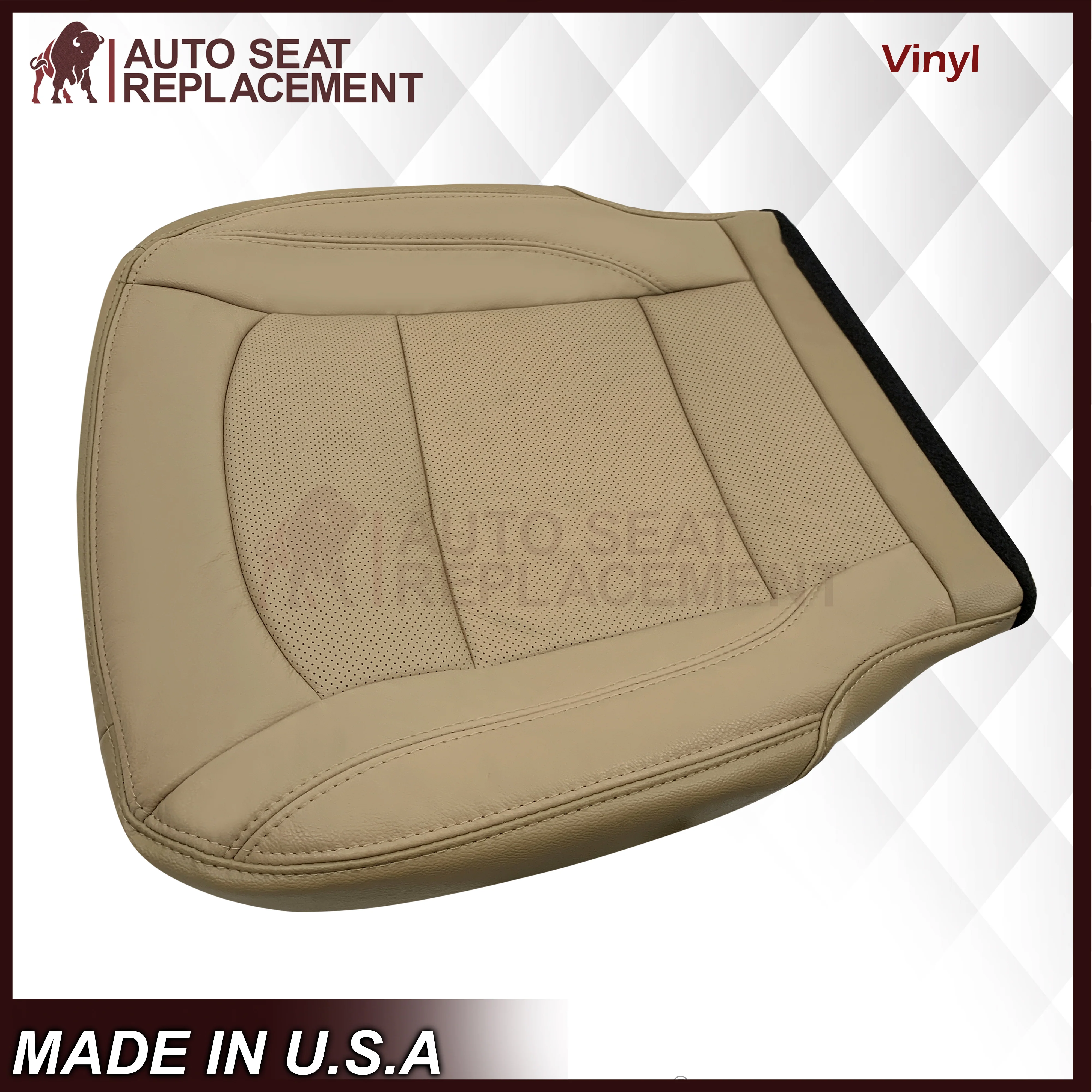 2016-2019 Ford Explorer Limited Replacement Leather or Synthetic Leather Seat Cover: Tan Perforated - Image 12