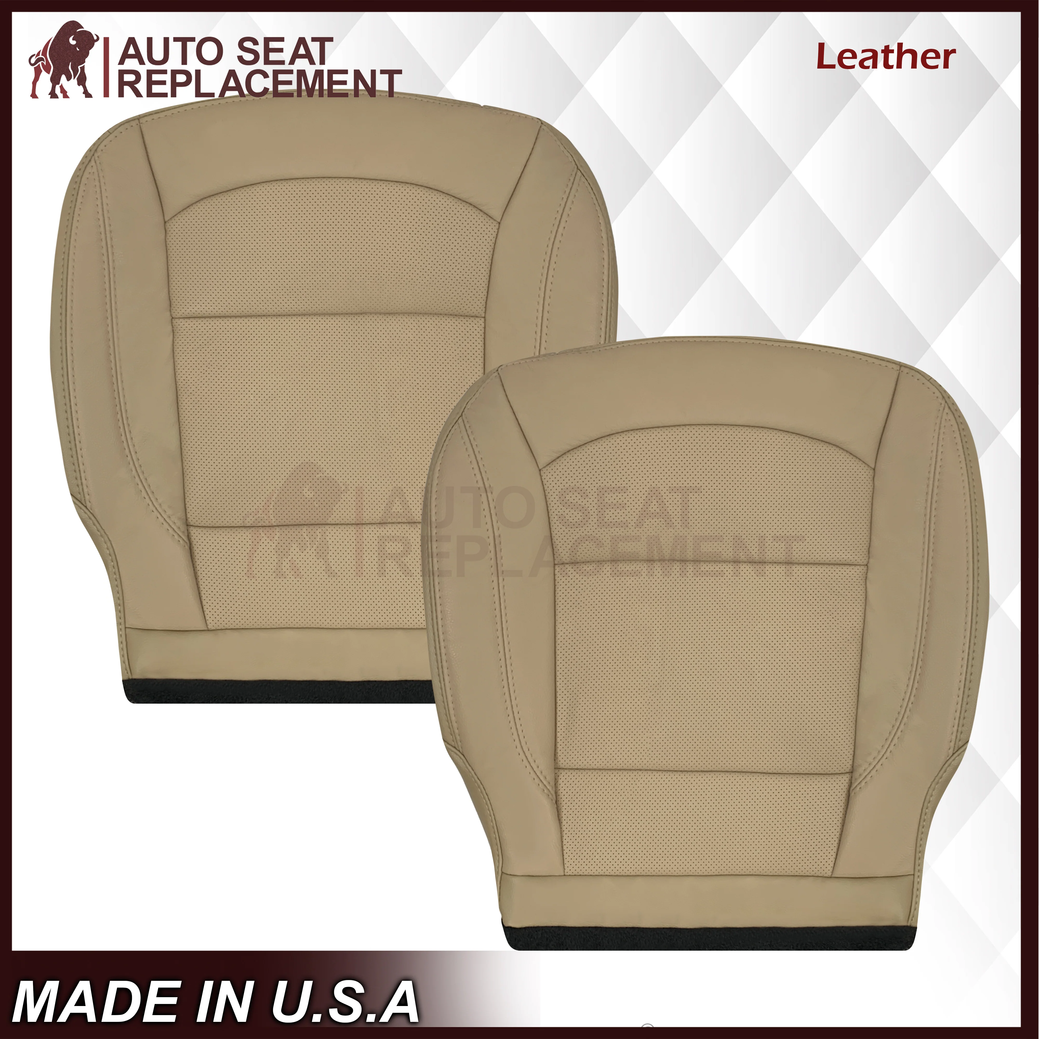 2016-2019 Ford Explorer Limited Replacement Leather or Synthetic Leather Seat Cover: Tan Perforated - Image 13