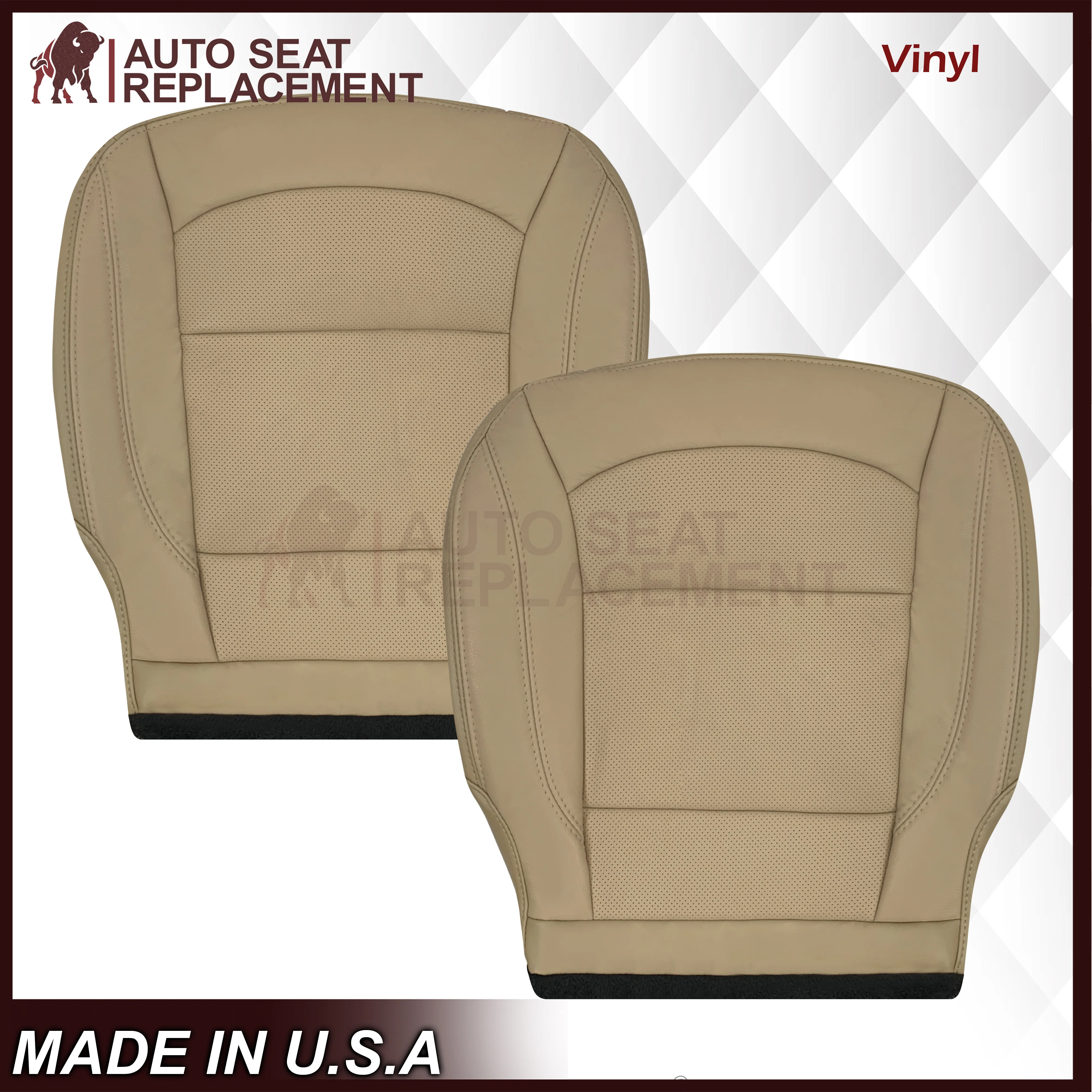 2016-2019 Ford Explorer Limited Replacement Leather or Synthetic Leather Seat Cover: Tan Perforated - Image 14