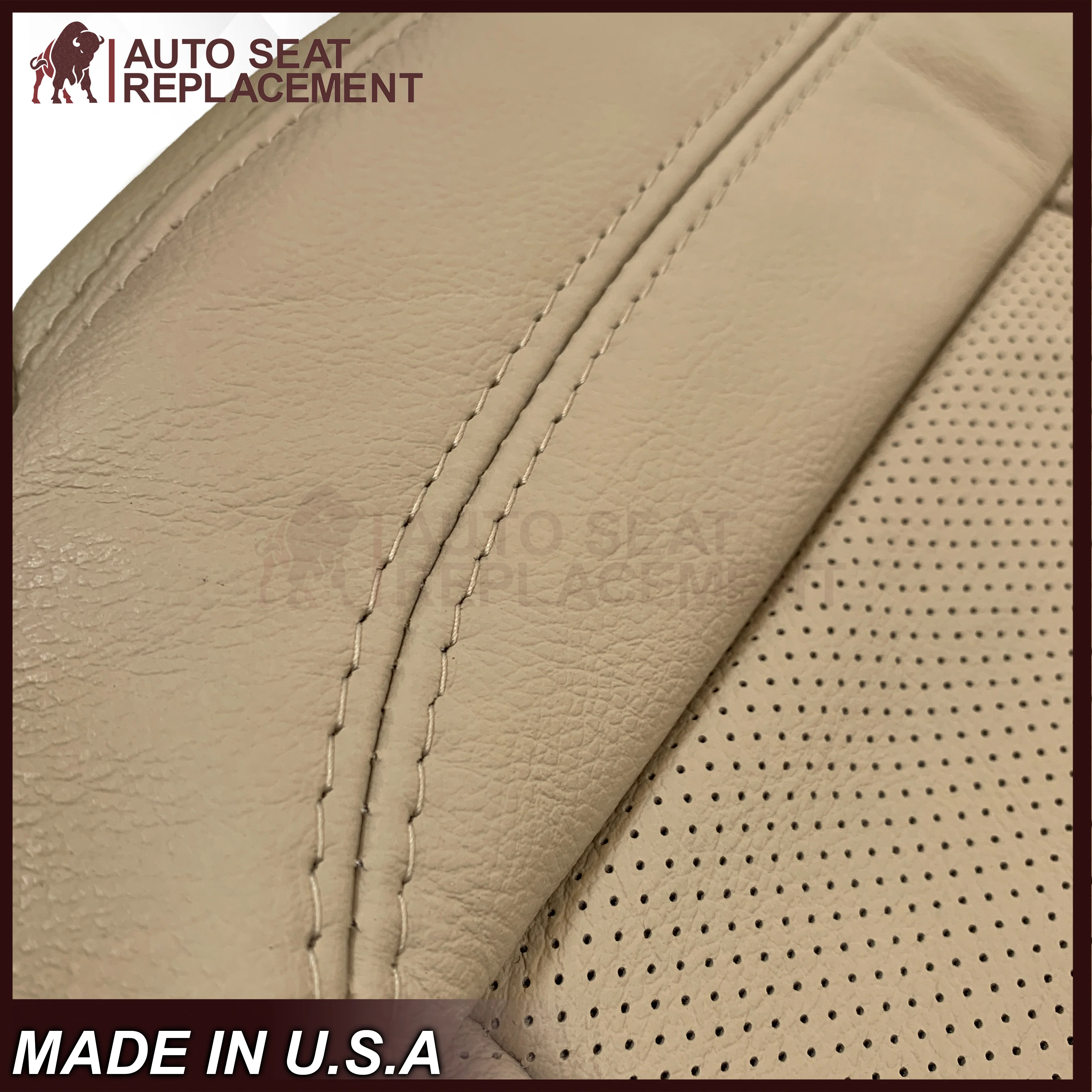 2016-2019 Ford Explorer Limited Replacement Leather or Synthetic Leather Seat Cover: Tan Perforated - Image 3