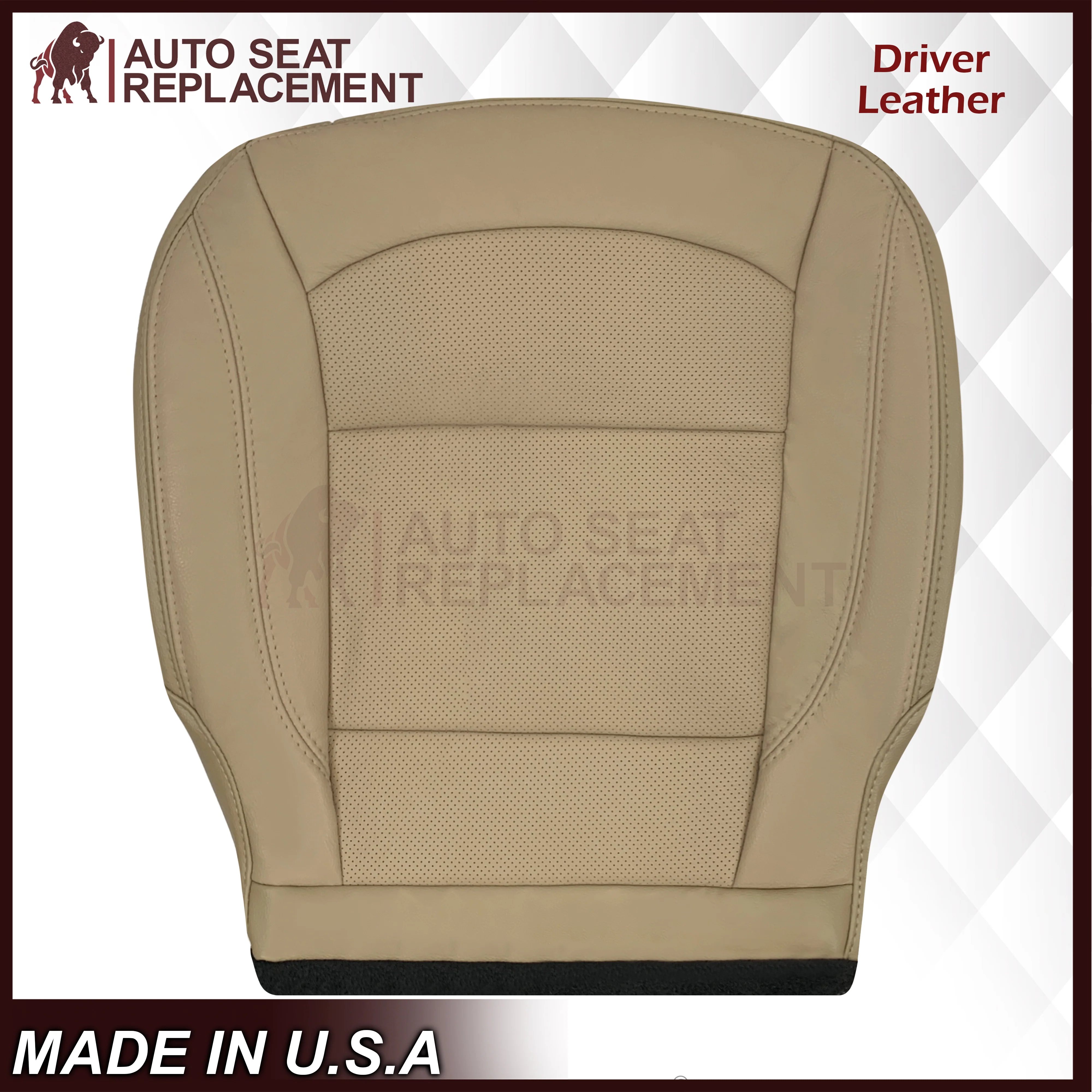 2016-2019 Ford Explorer Limited Replacement Leather or Synthetic Leather Seat Cover: Tan Perforated - Image 5