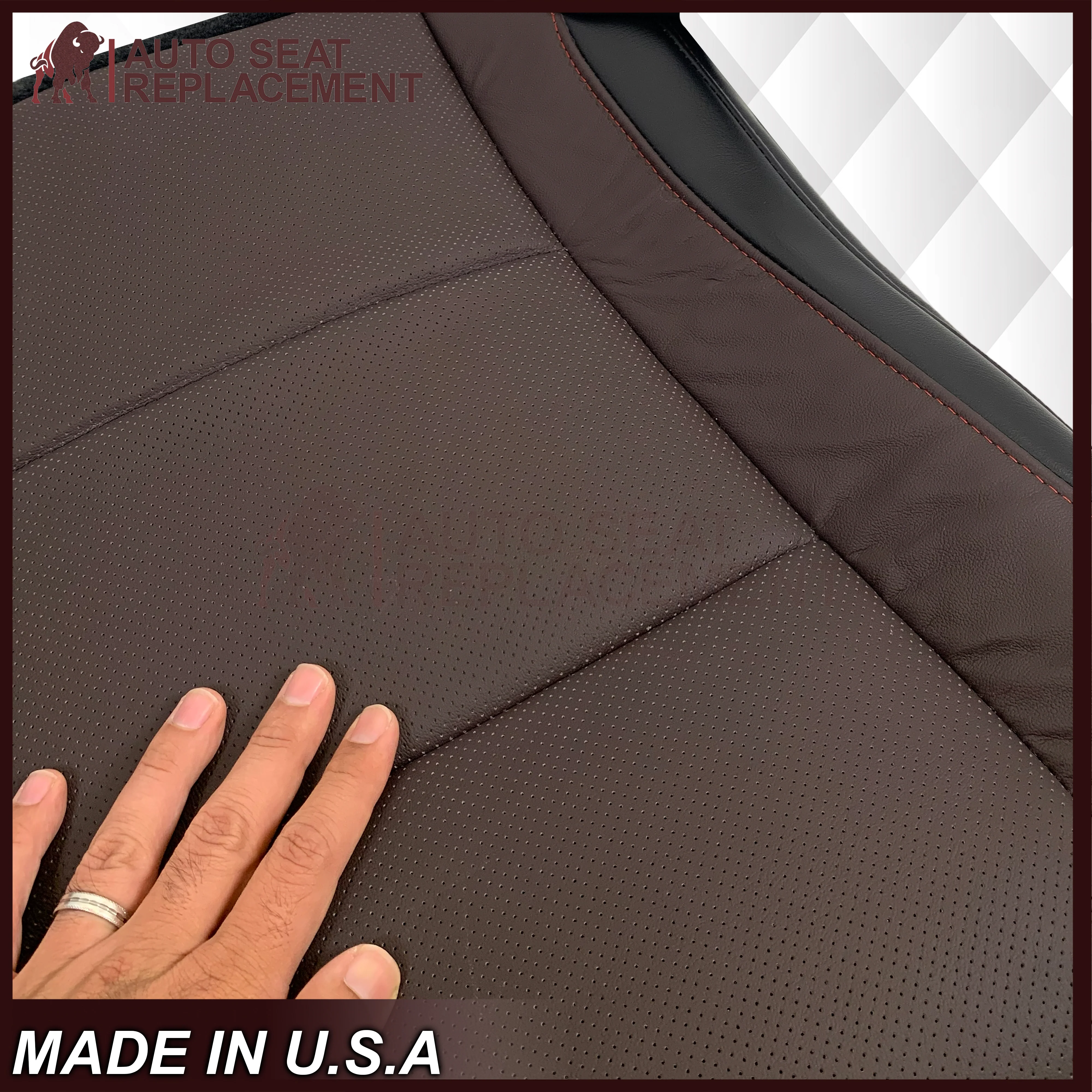 2016-2022 Lexus RX350 RX450h - Bottom GENUINE Leather Seat Cover: Brown Perforated - Image 4