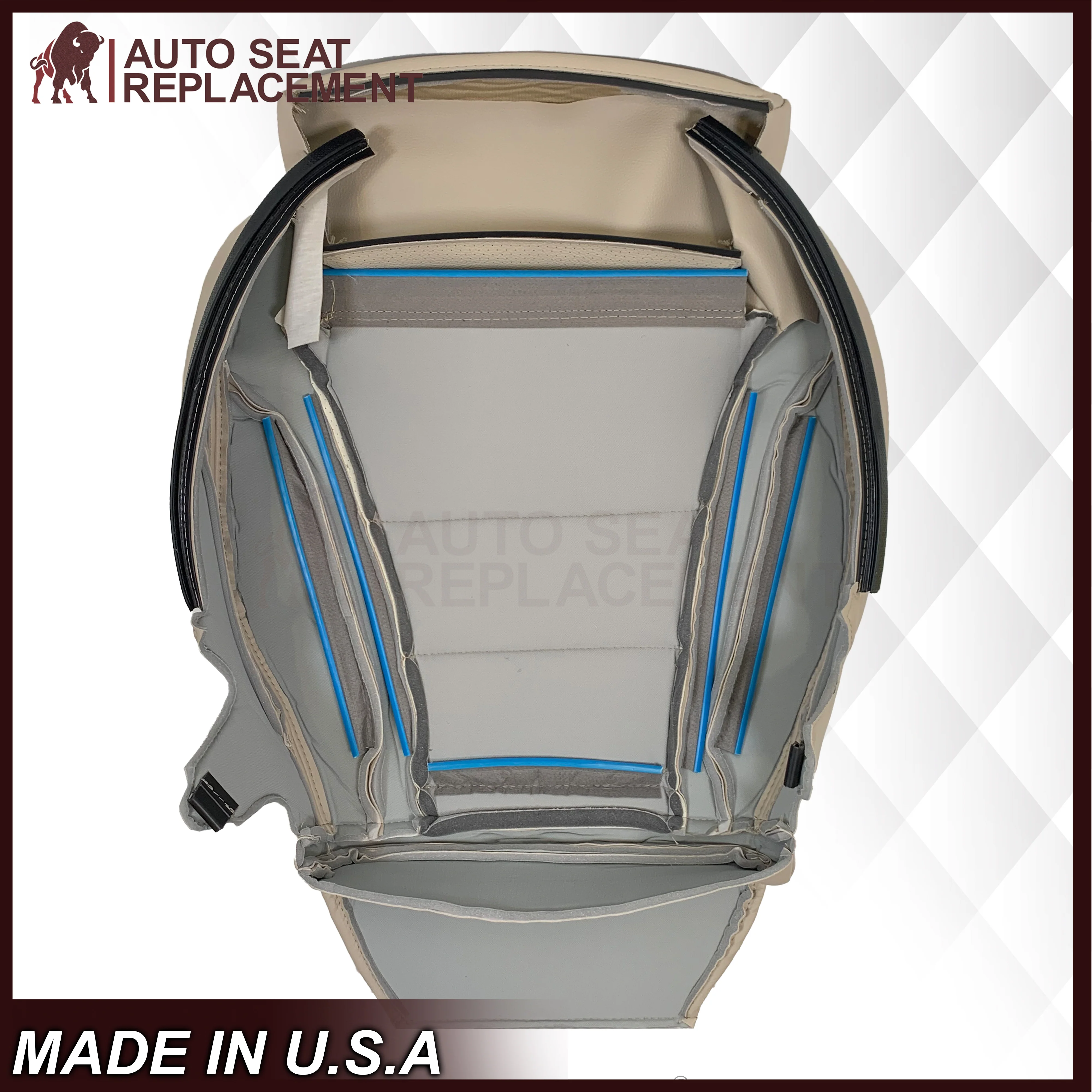 2016 - 2022 Mercedes Benz GLC Class C250, C300,C350 Driver OR Passenger Bottom Synthetic Leather Seat Cover in Light Tan - Image 10