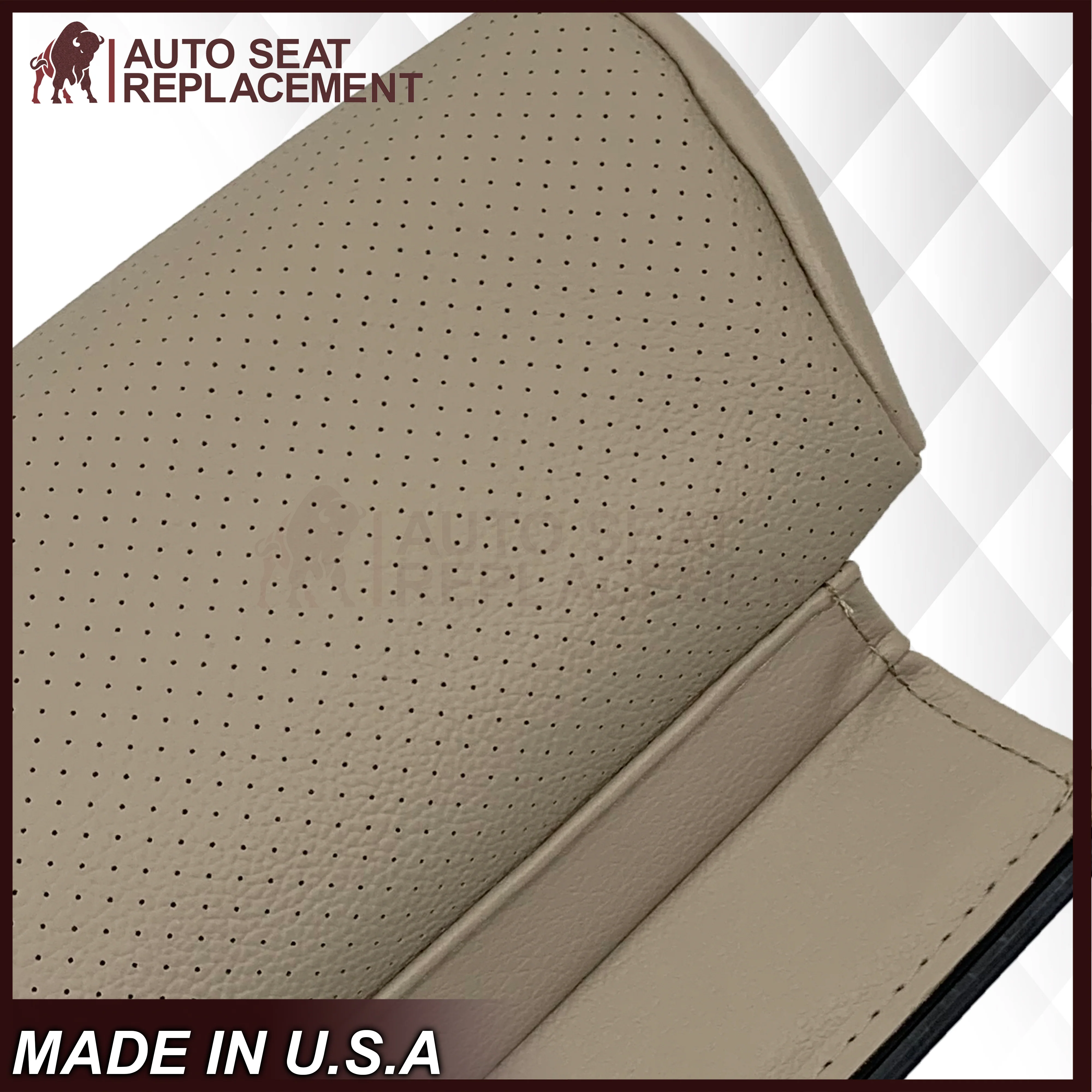 2016 - 2022 Mercedes Benz GLC Class C250, C300,C350 Driver OR Passenger Bottom Synthetic Leather Seat Cover in Light Tan - Image 13