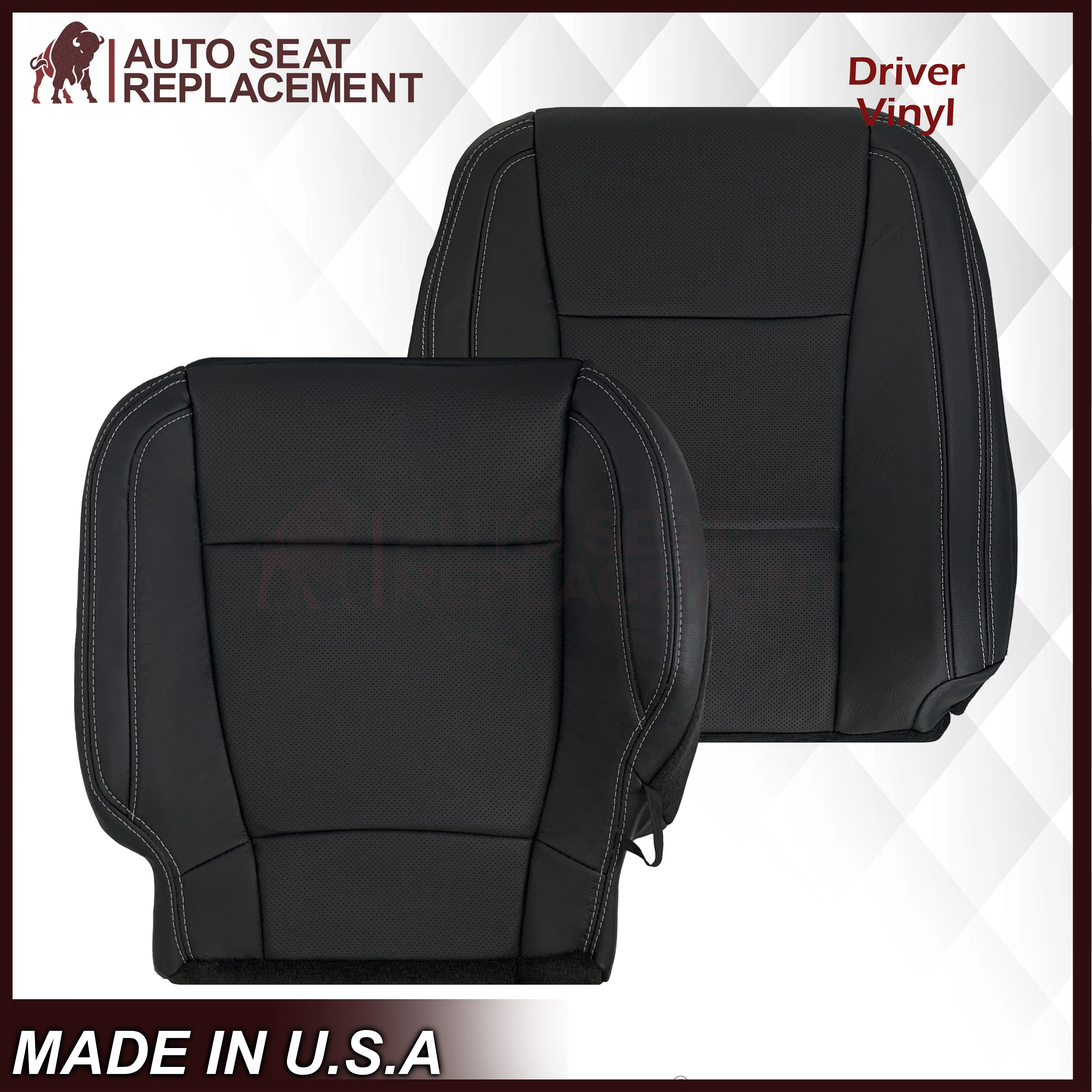 2017-2021 Ford F250 XLT Replacement Seat Covers In Charcoal Black - Image 19