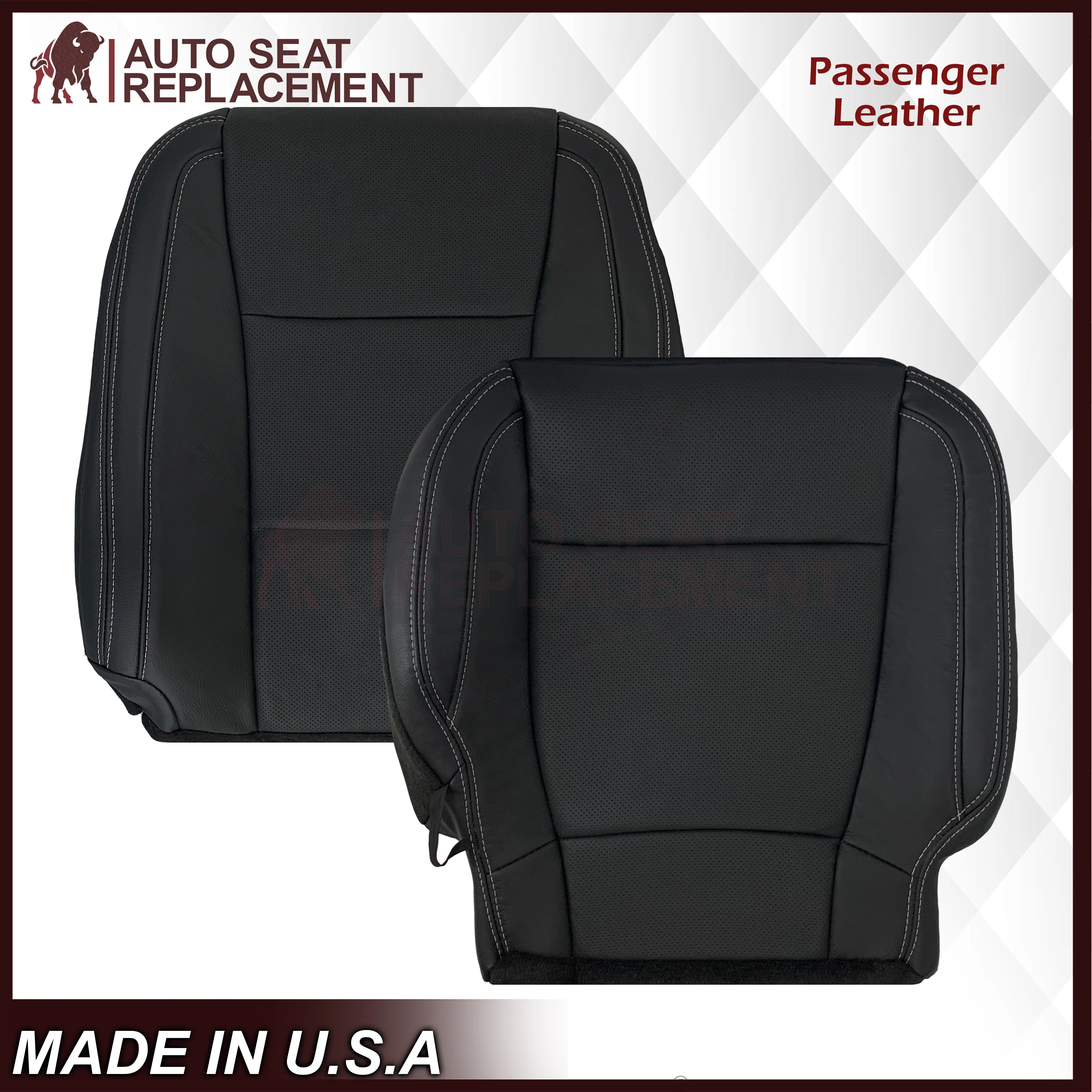 2017-2021 Ford F250 XLT Replacement Seat Covers In Charcoal Black - Image 20