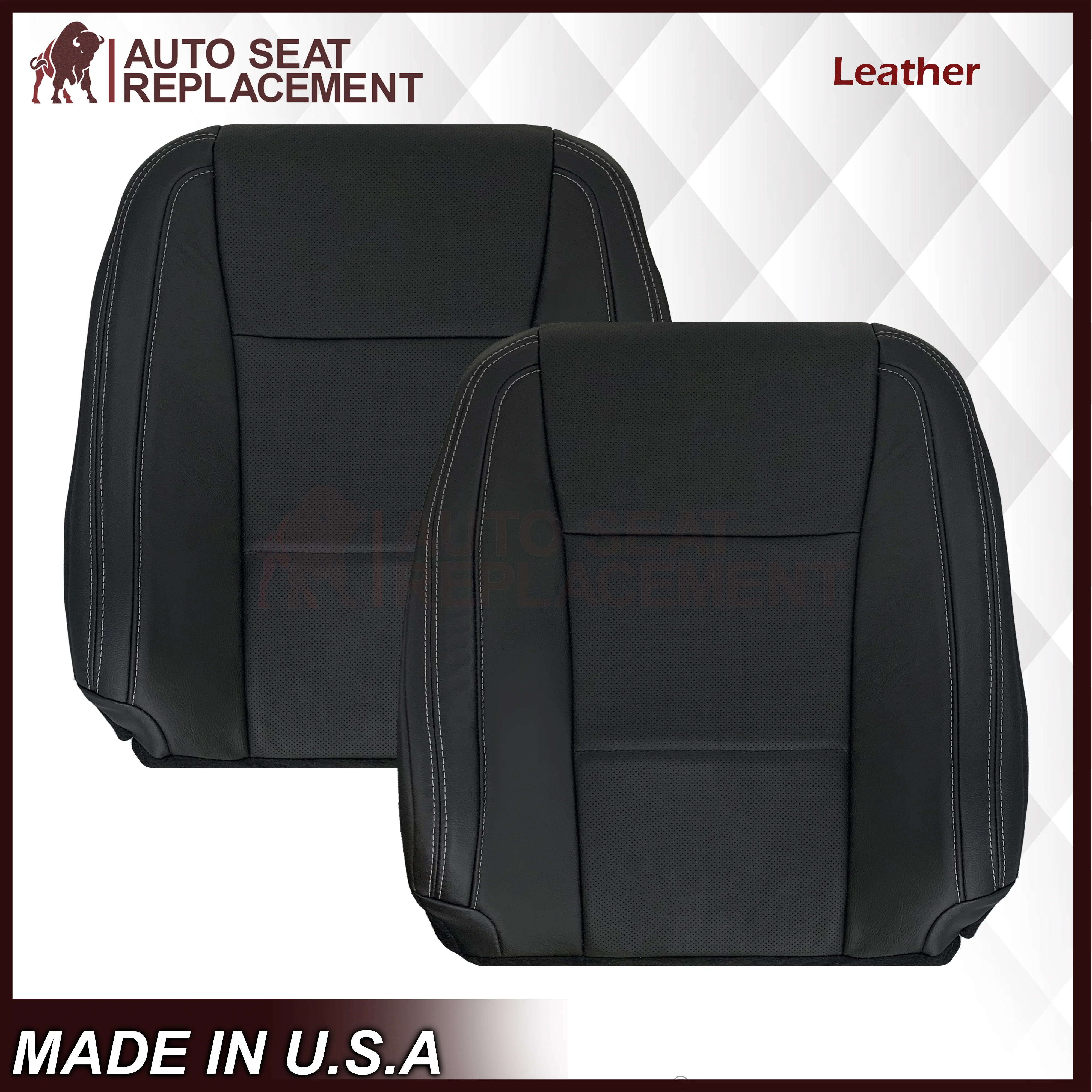 2017-2021 Ford F250 XLT Replacement Seat Covers In Charcoal Black - Image 6