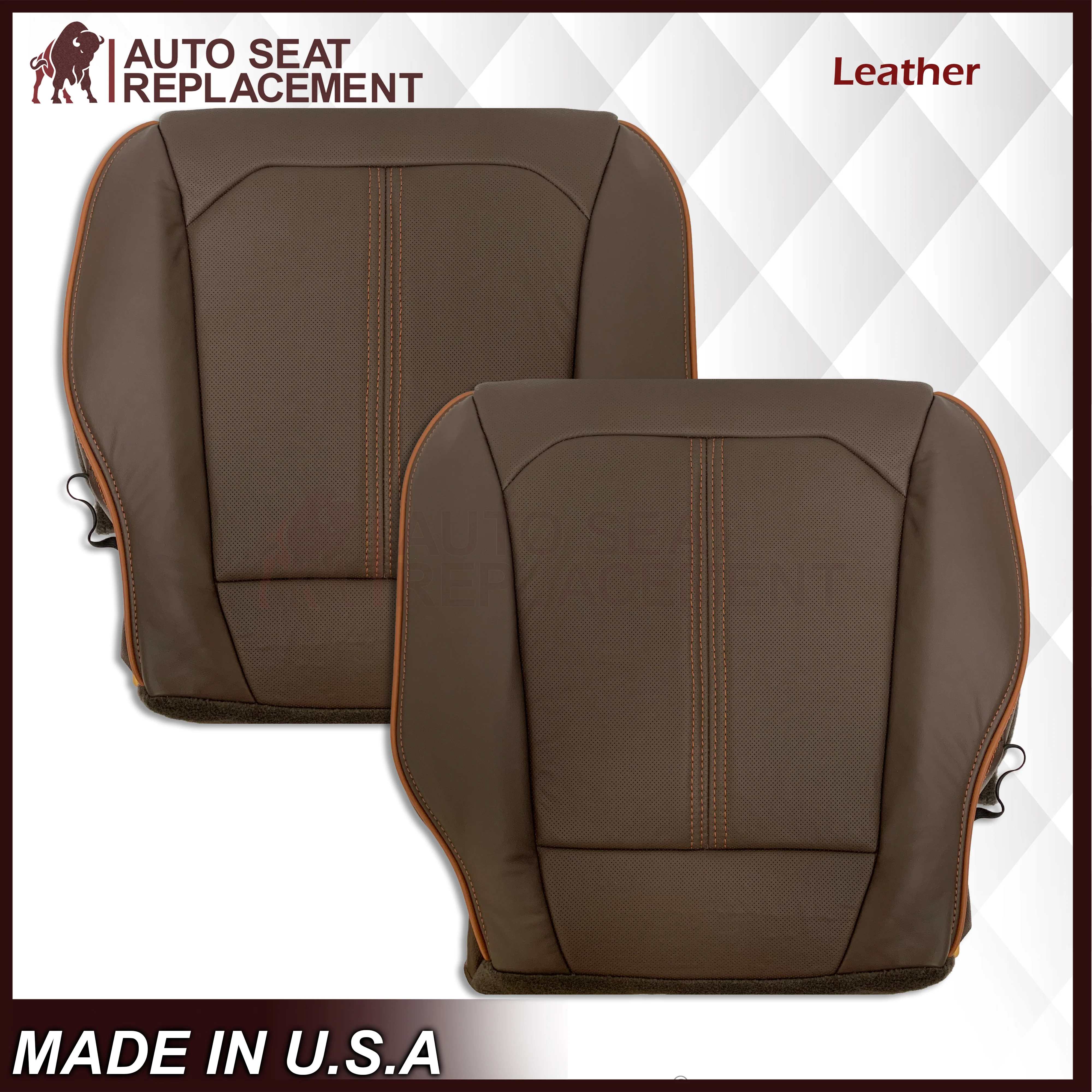 2017 - 2023 Ford F250 F350 King Ranch Leather Bottom Seat Cover In King Ranch - Image 14