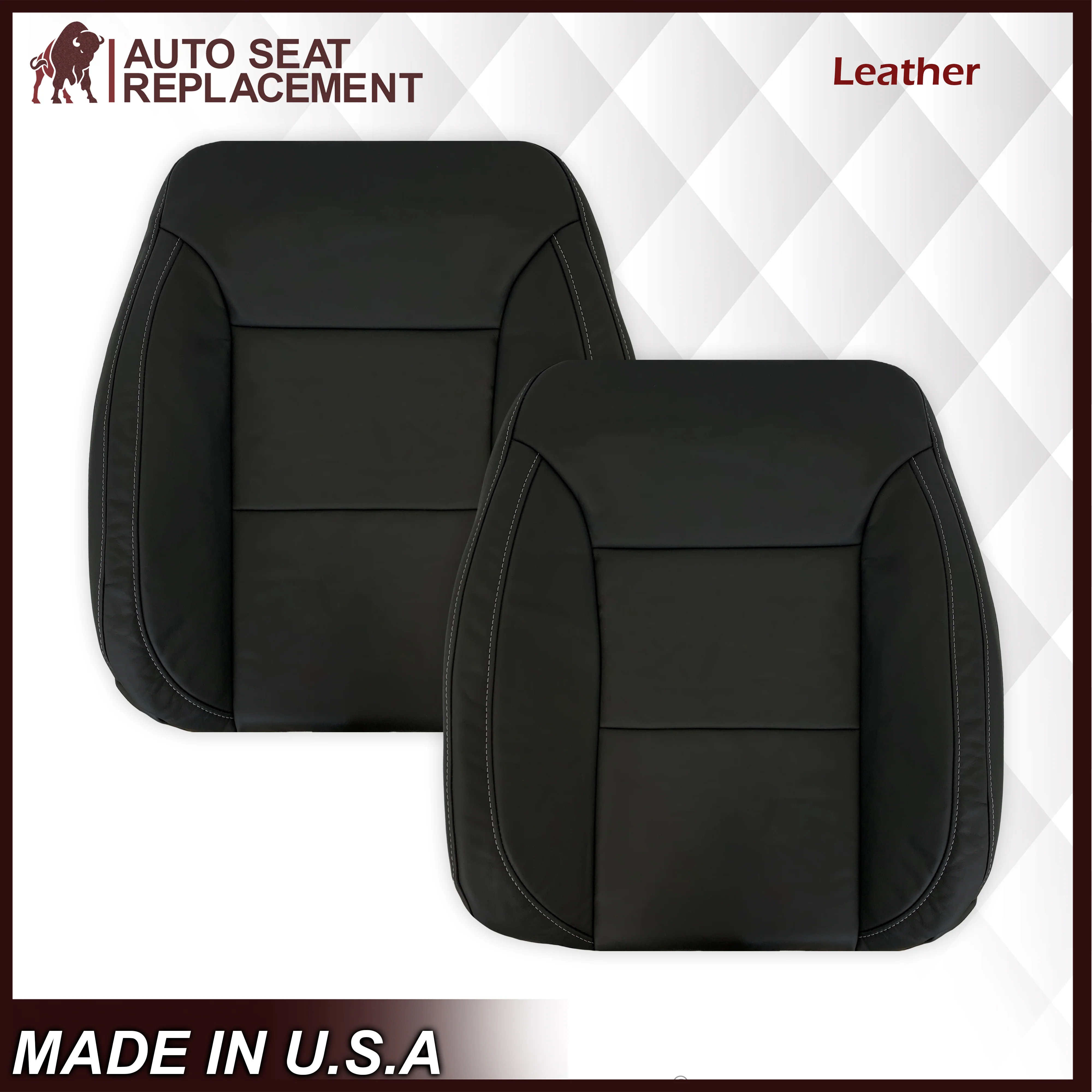 2019-2022 Chevy Silverado & GMC Sierra Non-Perforated Replacement Seat Cover in Black : Choose Your Side & Material - Image 6